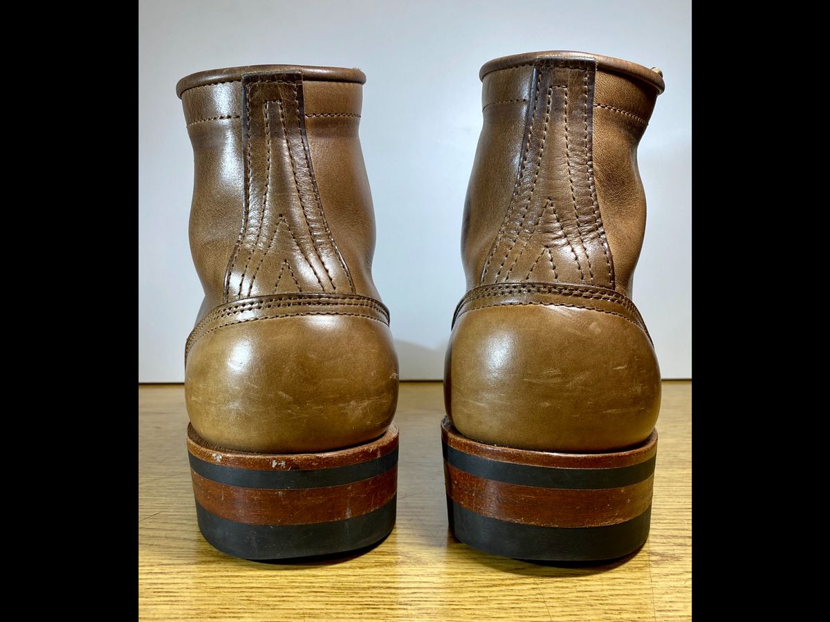 Photo by Gohilboots on February 5, 2024 of the Nicks MTO in Horween Natural Chromexcel.