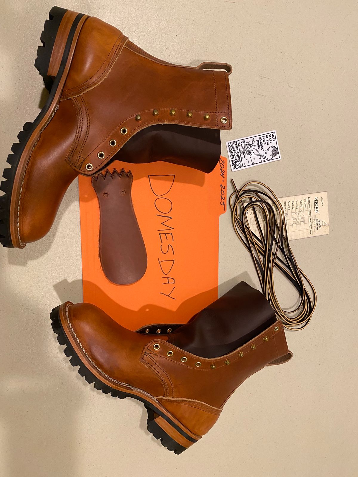Photo by Gohilboots on October 15, 2024 of the Nicks DomePro in Wickett & Craig Natural Double Stuffed.