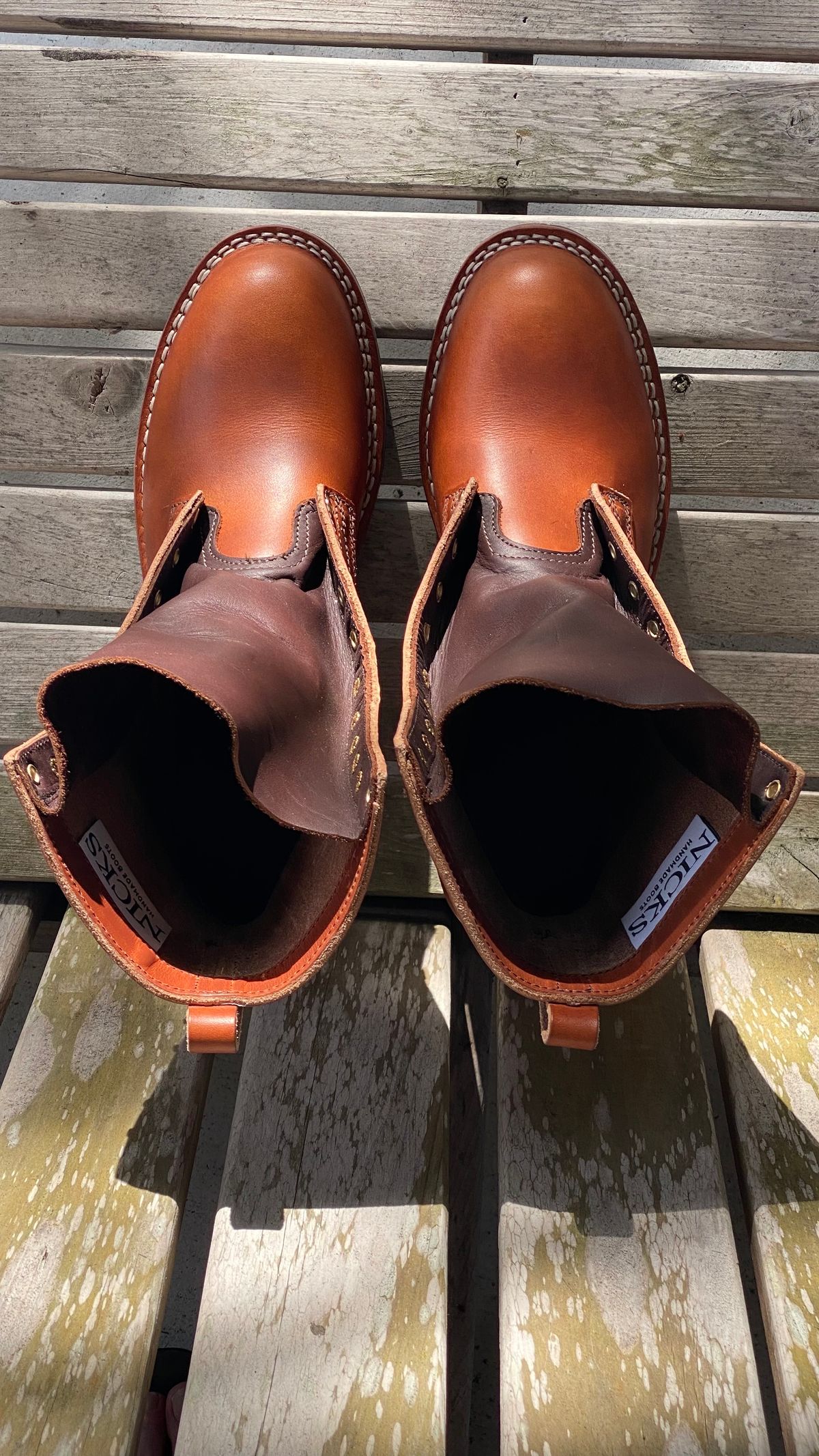 Photo by Gohilboots on October 15, 2024 of the Nicks DomePro in Wickett & Craig Natural Double Stuffed.