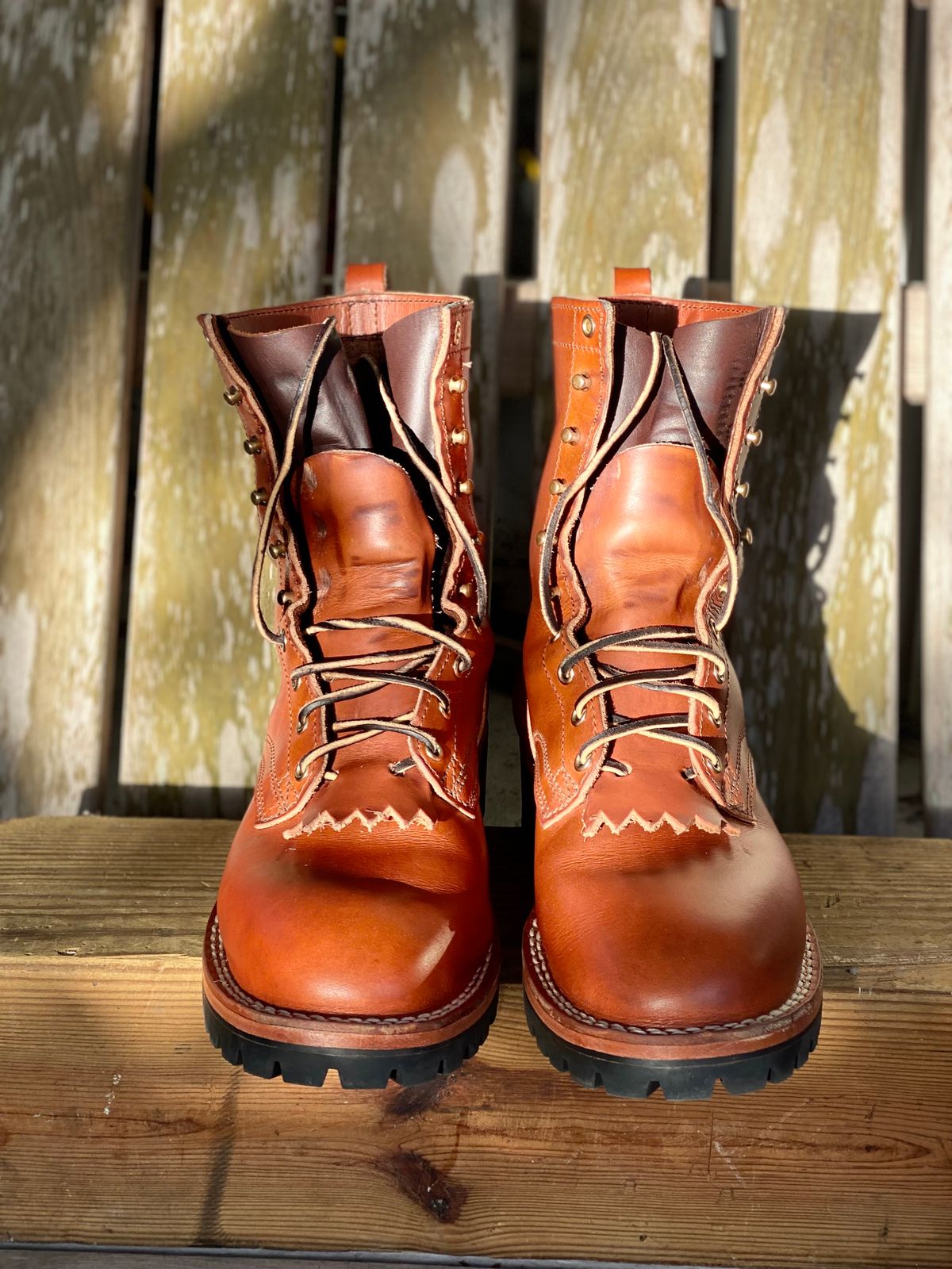 Photo by Gohilboots on November 5, 2024 of the Nicks DomePro in Wickett & Craig Natural Double Stuffed.