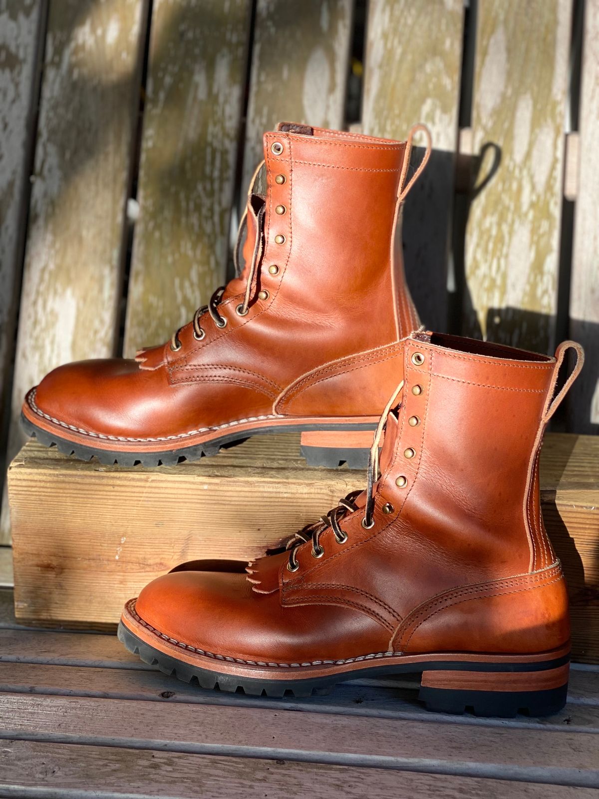 Photo by Gohilboots on November 5, 2024 of the Nicks DomePro in Wickett & Craig Natural Double Stuffed.