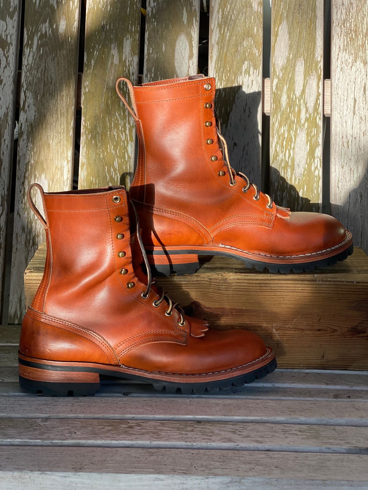 Photo by Gohilboots on November 5, 2024 of the Nicks DomePro in Wickett & Craig Natural Double Stuffed.