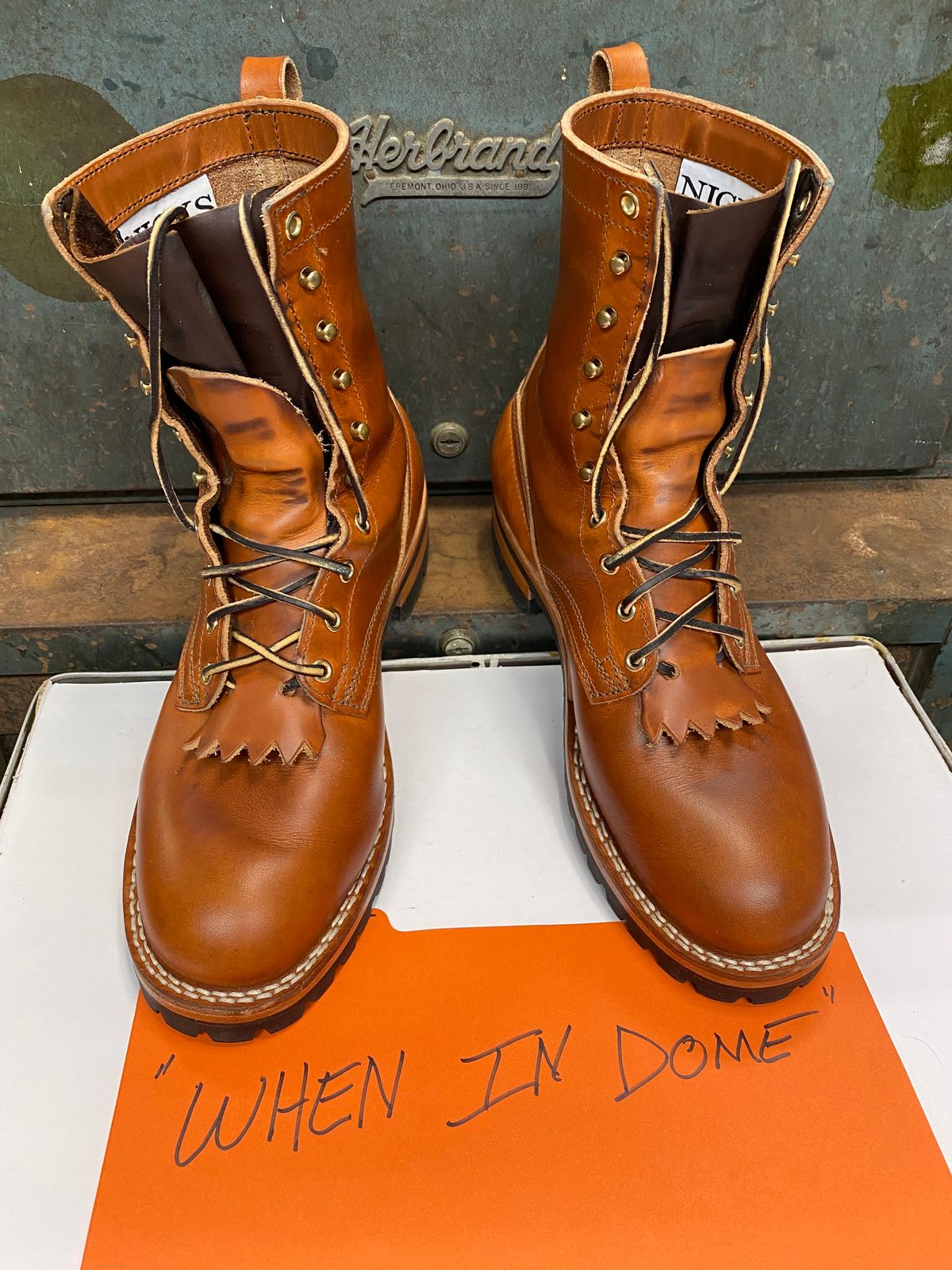 Photo by Gohilboots on November 5, 2024 of the Nicks DomePro in Wickett & Craig Natural Double Stuffed.