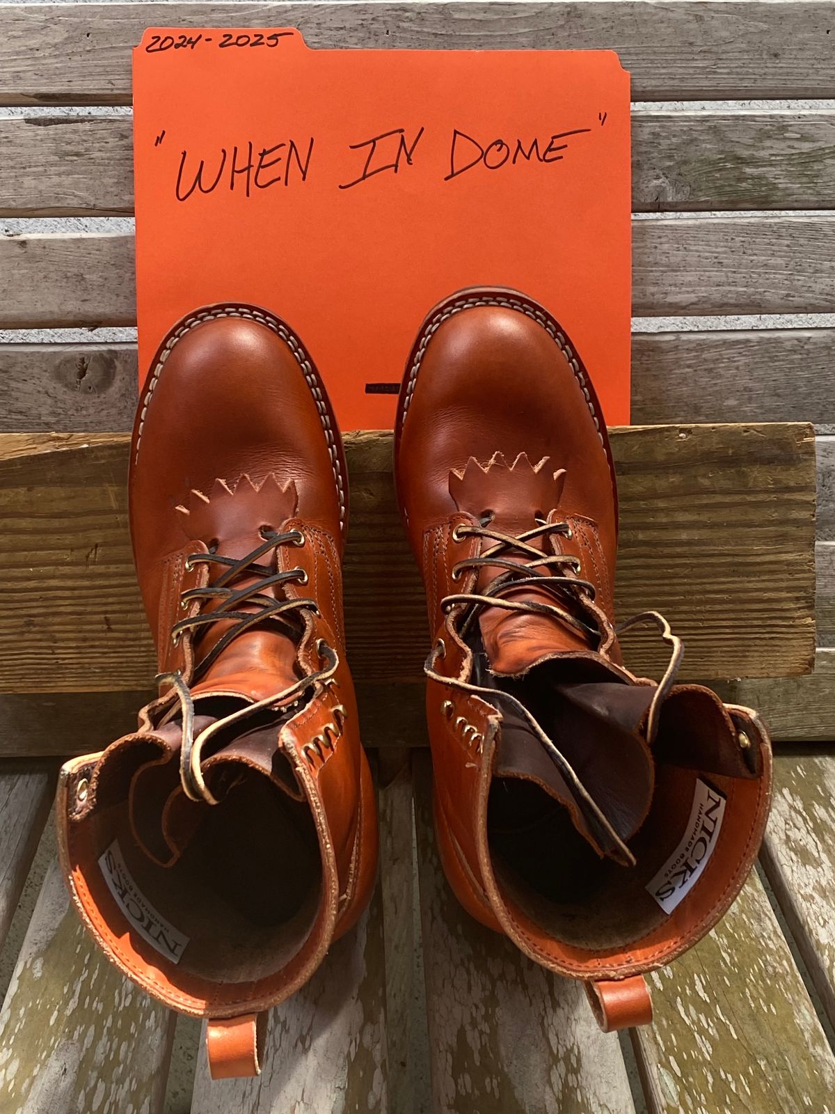 Photo by Gohilboots on November 5, 2024 of the Nicks DomePro in Wickett & Craig Natural Double Stuffed.