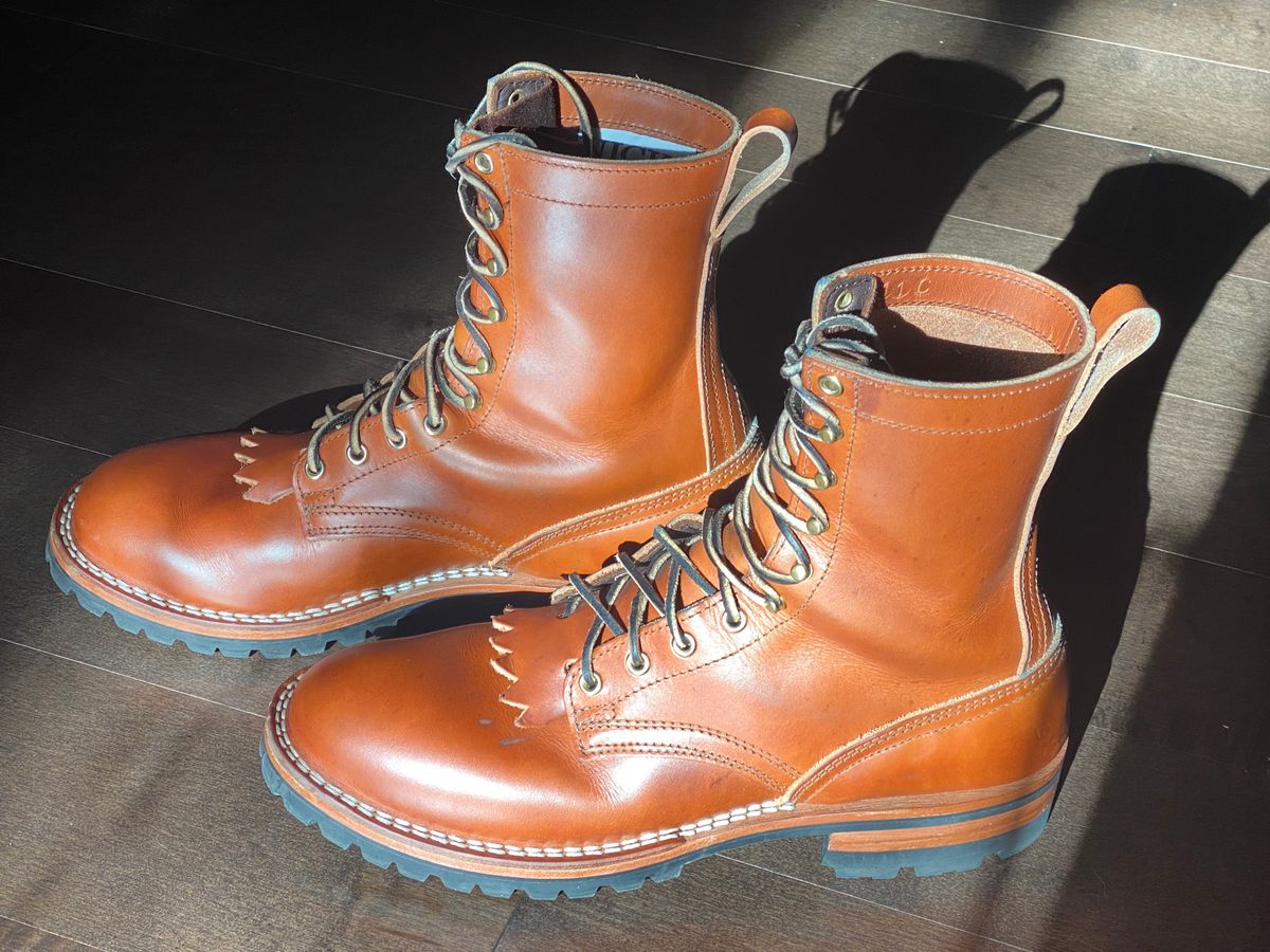 Photo by Gohilboots on December 6, 2024 of the Nicks DomePro in Wickett & Craig Natural Double Stuffed.