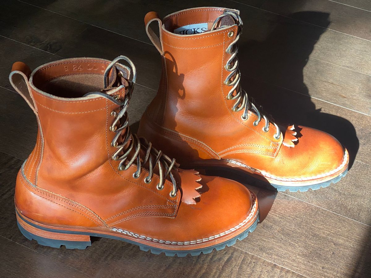 Photo by Gohilboots on December 6, 2024 of the Nicks DomePro in Wickett & Craig Natural Double Stuffed.