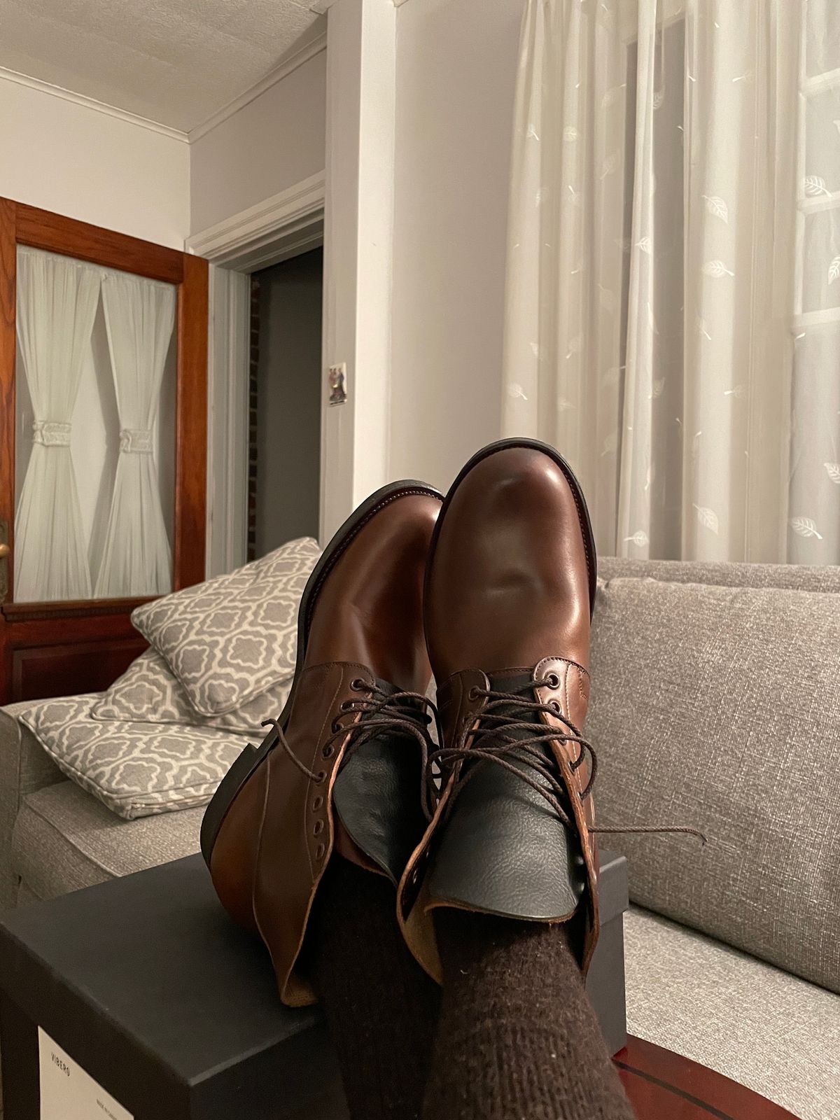 Photo by Daniel.S.Latham on October 1, 2023 of the Viberg x Himel Ammunition Boot in Comipel Brown Horsebutt.