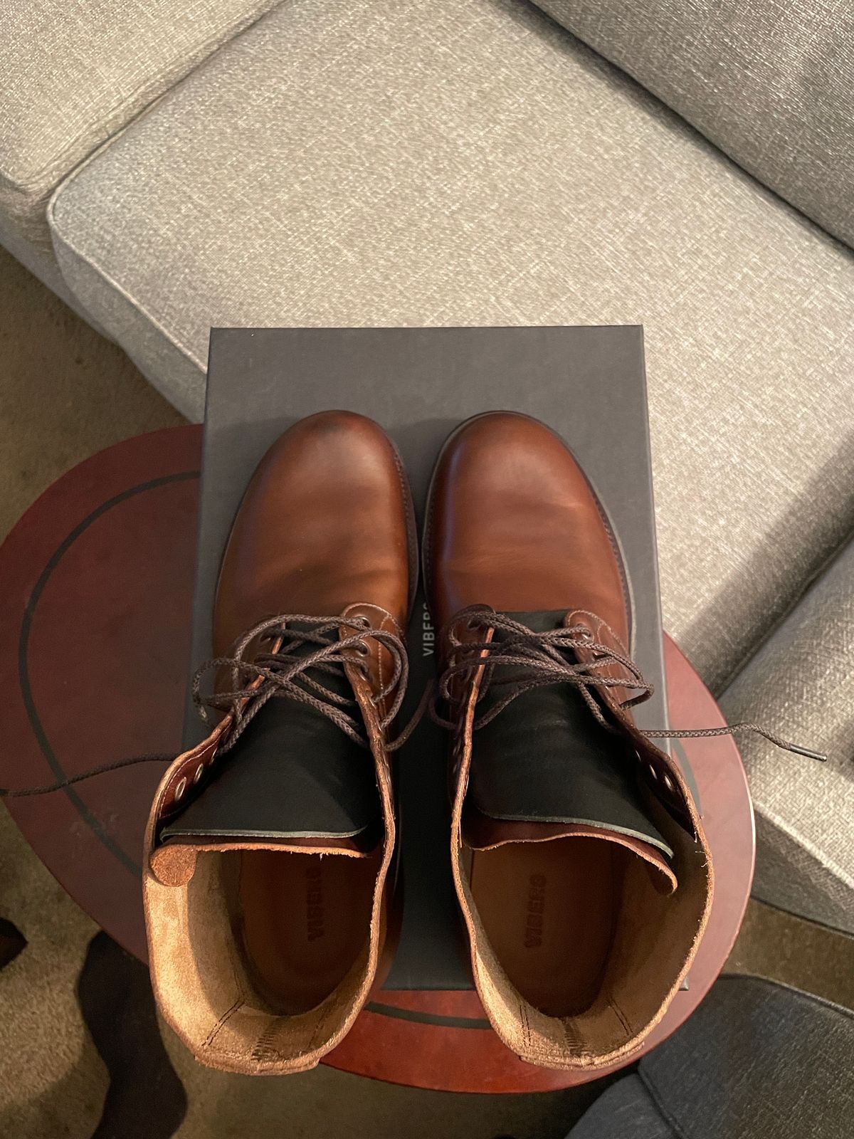 Photo by Daniel.S.Latham on October 1, 2023 of the Viberg x Himel Ammunition Boot in Comipel Brown Horsebutt.