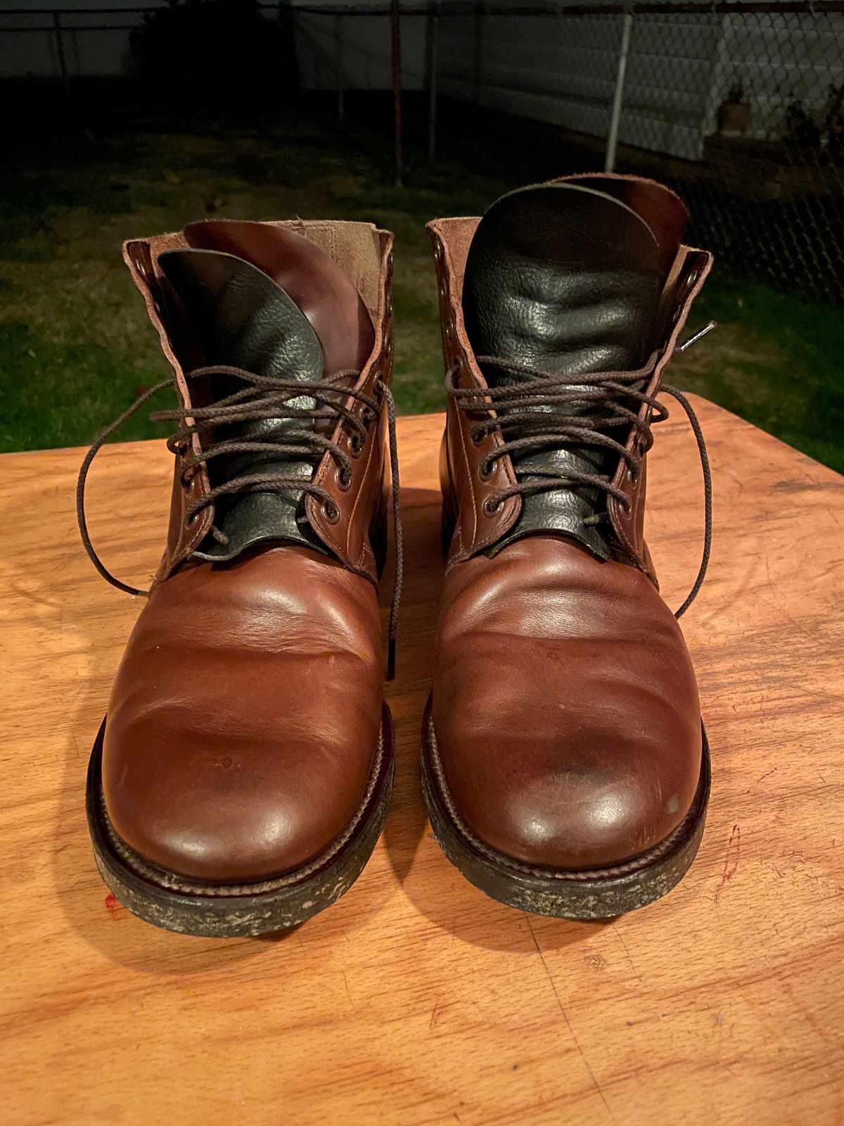 Photo by Daniel.S.Latham on November 2, 2023 of the Viberg x Himel Ammunition Boot in Comipel Brown Horsebutt.