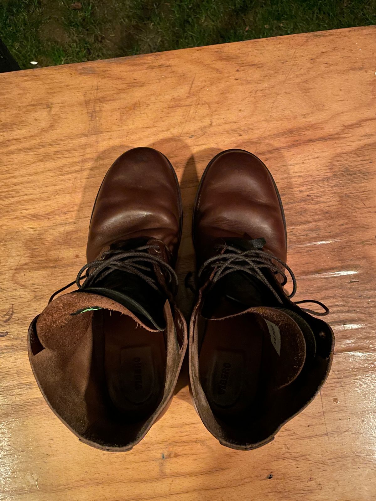 Photo by Daniel.S.Latham on November 2, 2023 of the Viberg x Himel Ammunition Boot in Comipel Brown Horsebutt.