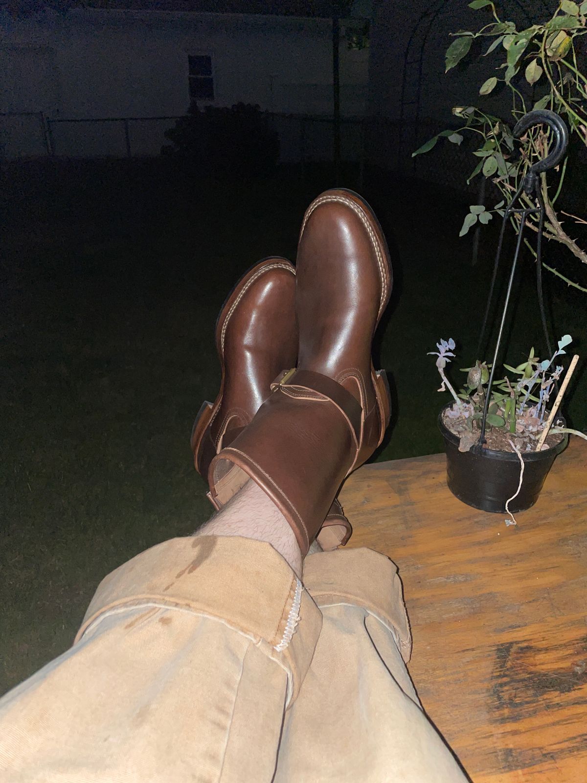 Photo by Daniel.S.Latham on October 2, 2024 of the Viberg Engineer in Horween Brown Chromexcel Horsebutt.