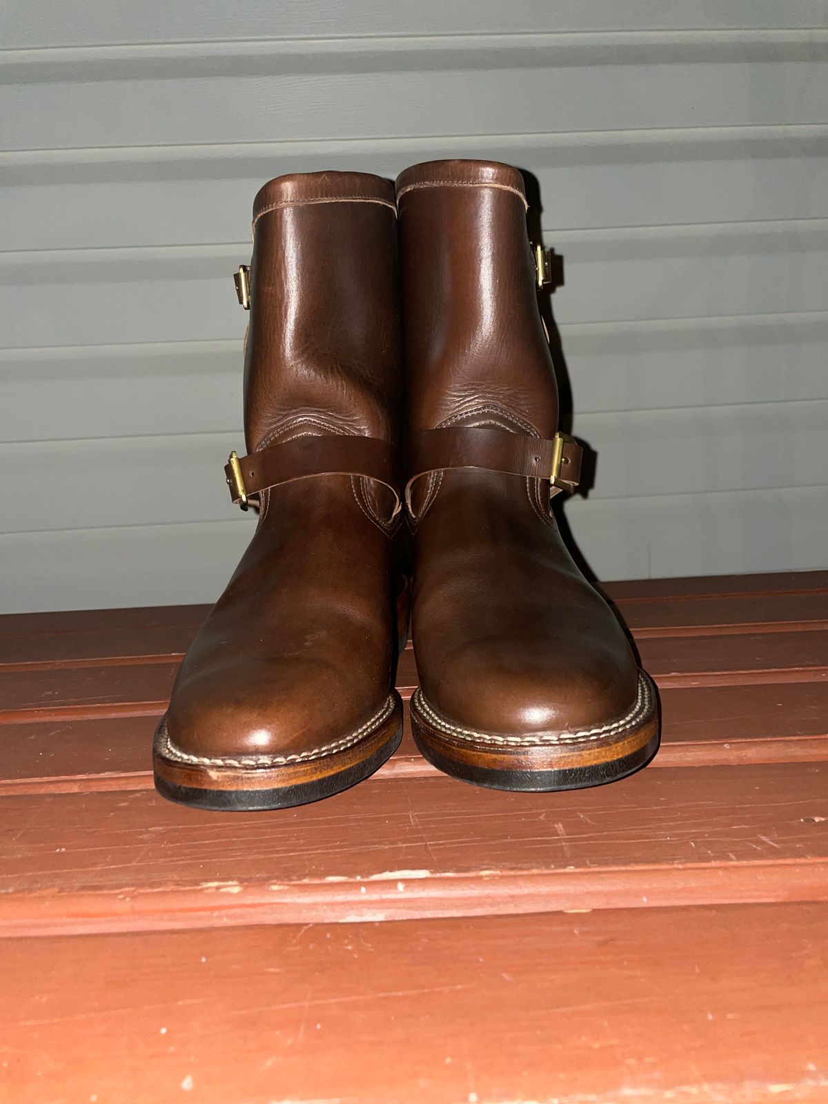 Photo by Daniel.S.Latham on October 2, 2024 of the Viberg Engineer in Horween Brown Chromexcel Horsebutt.