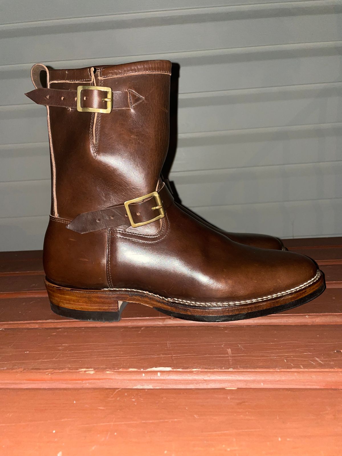 Photo by Daniel.S.Latham on October 2, 2024 of the Viberg Engineer in Horween Brown Chromexcel Horsebutt.