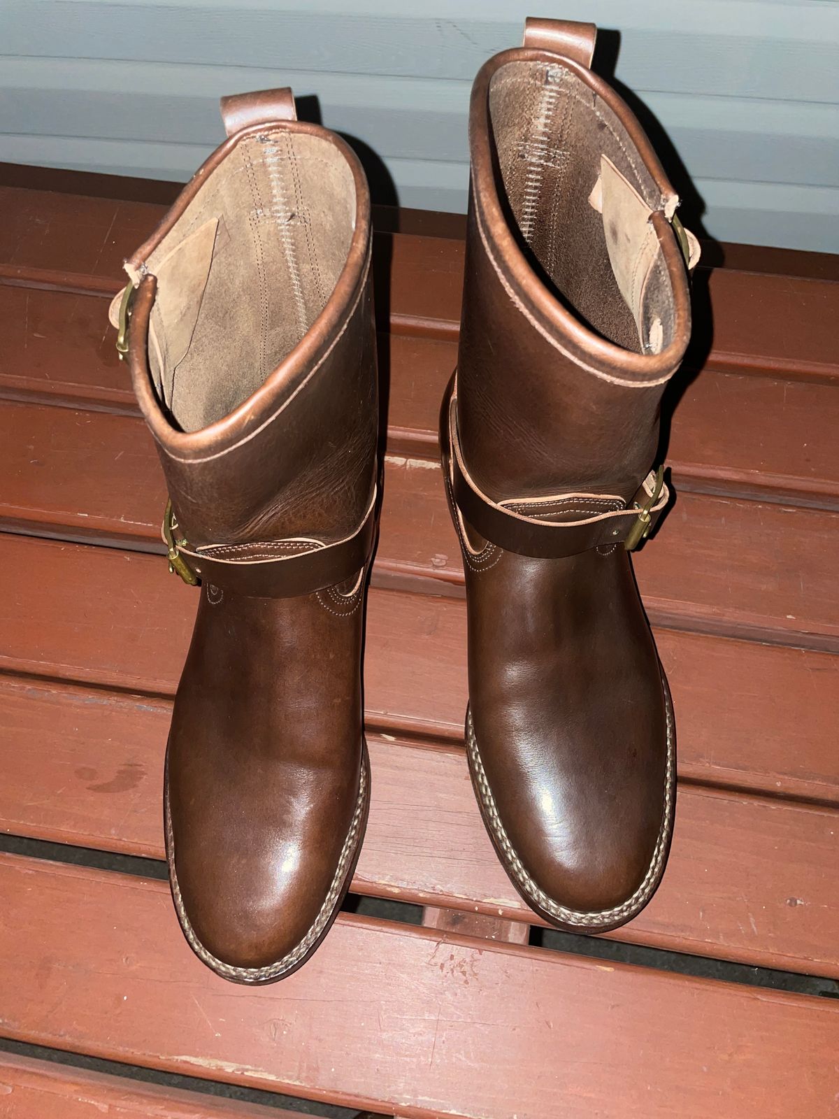 Photo by Daniel.S.Latham on October 2, 2024 of the Viberg Engineer in Horween Brown Chromexcel Horsebutt.