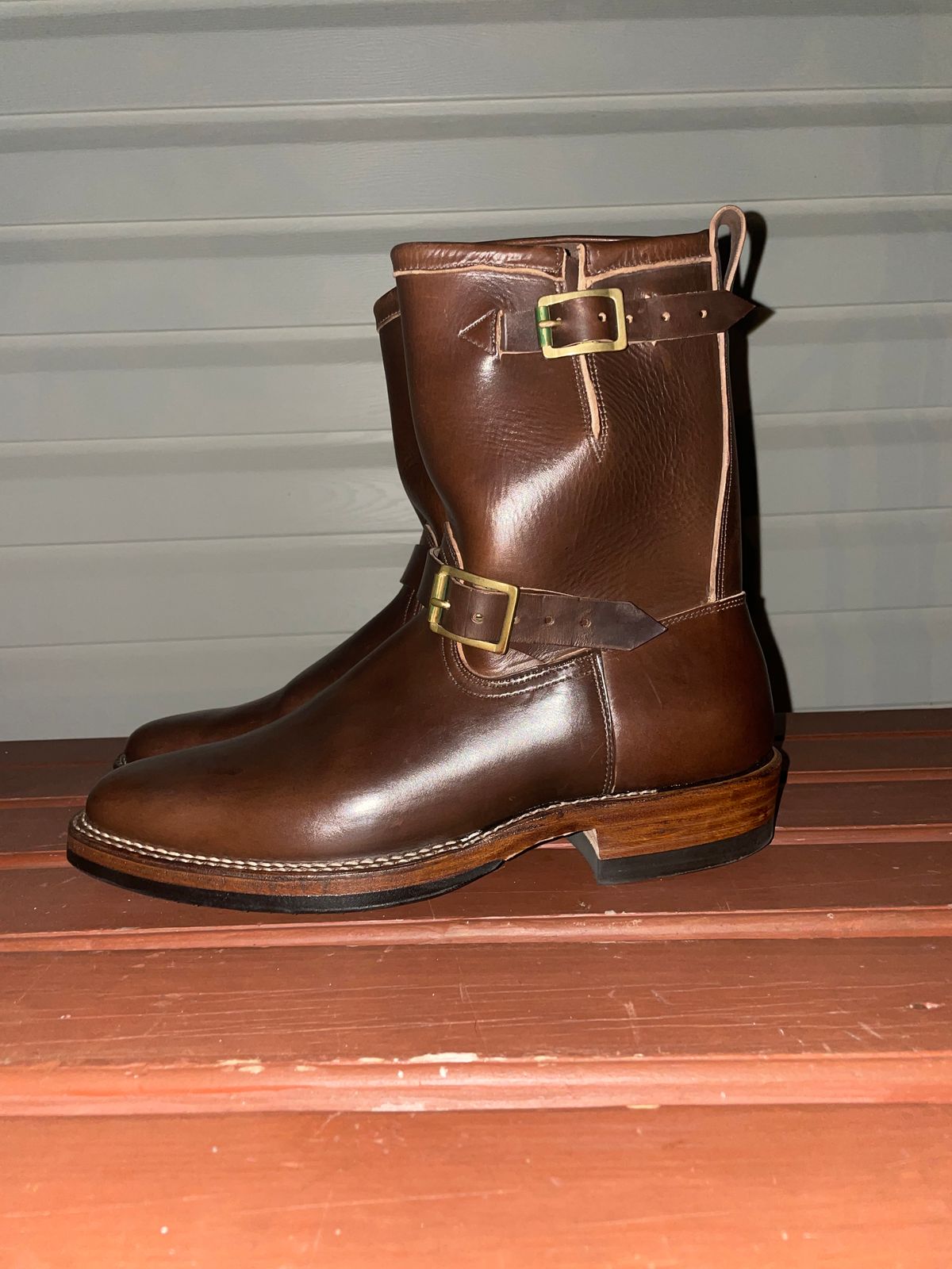 Photo by Daniel.S.Latham on October 2, 2024 of the Viberg Engineer in Horween Brown Chromexcel Horsebutt.