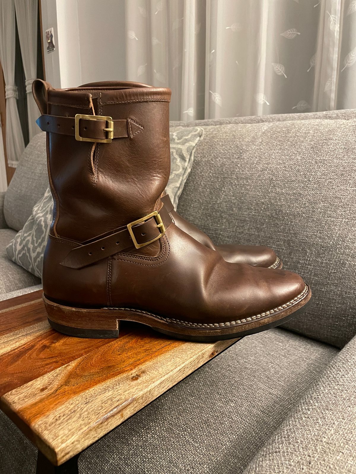 Photo by Daniel.S.Latham on November 6, 2024 of the Viberg Engineer in Horween Brown Chromexcel Horsebutt.
