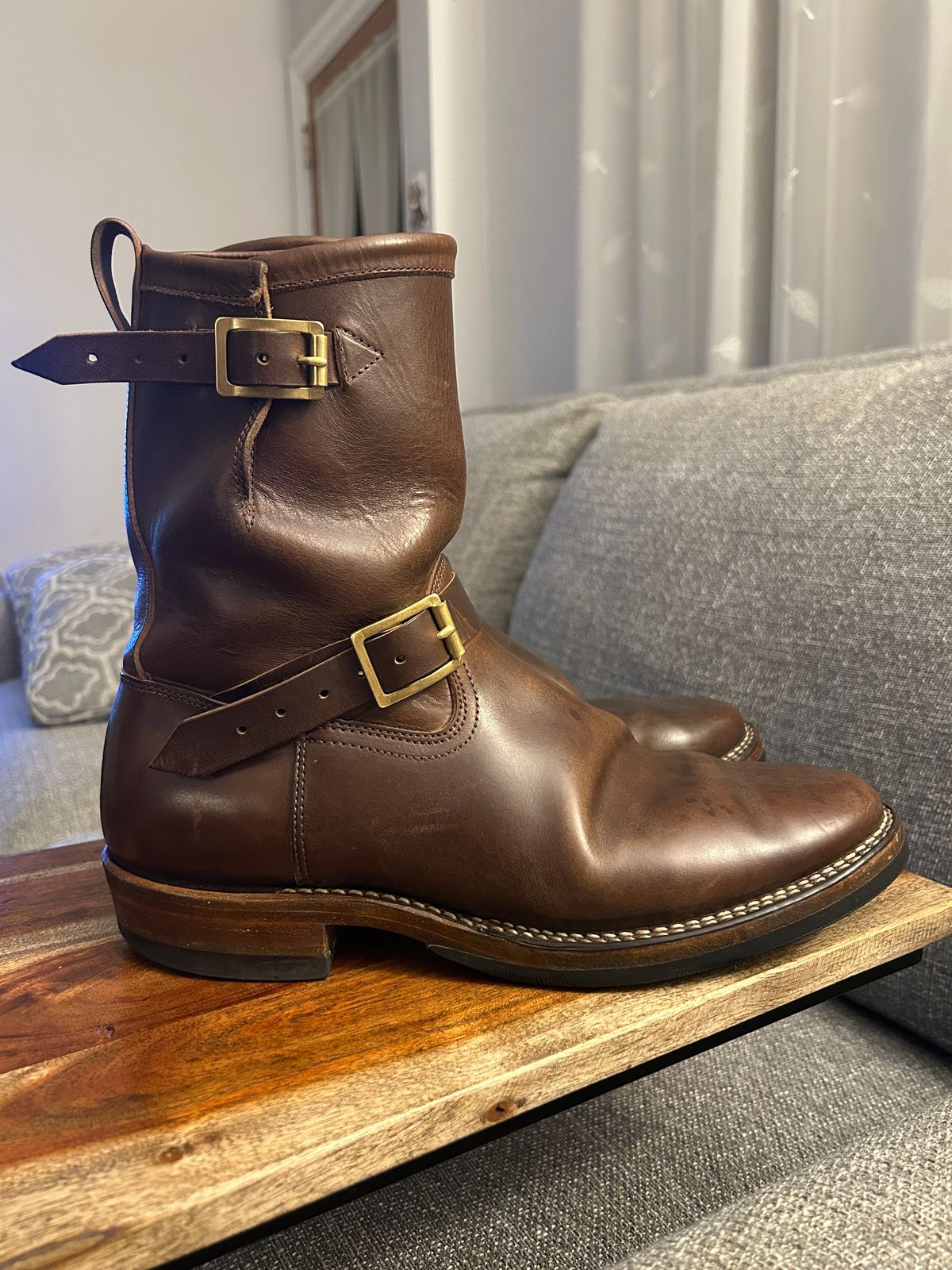Photo by Daniel.S.Latham on December 6, 2024 of the Viberg Engineer in Horween Brown Chromexcel Horsebutt.
