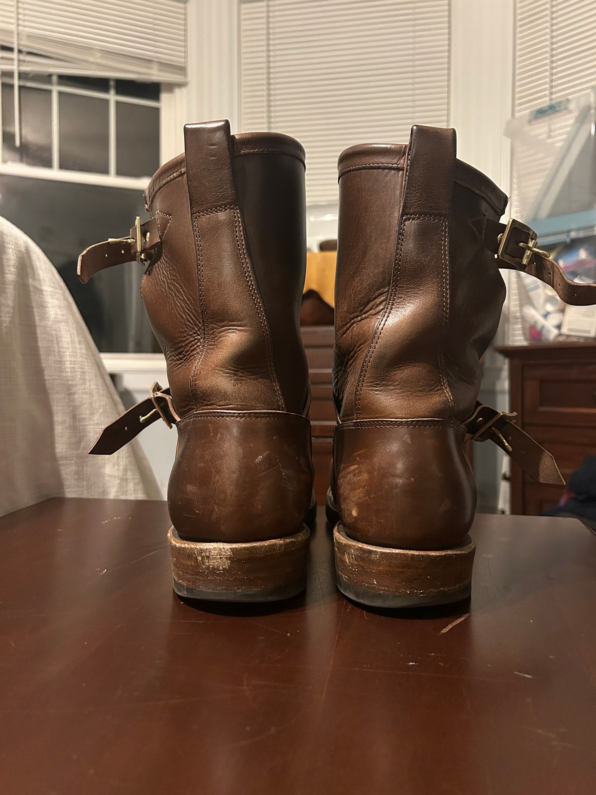 Photo by Daniel.S.Latham on January 6, 2025 of the Viberg Engineer in Horween Brown Chromexcel Horsebutt.