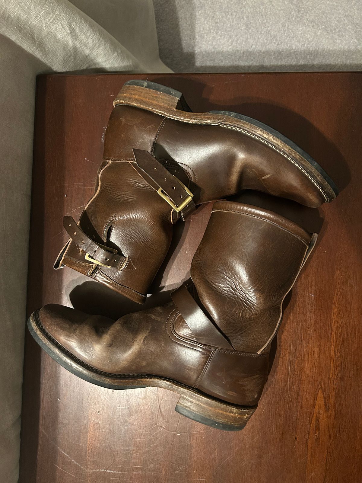 Photo by Daniel.S.Latham on January 6, 2025 of the Viberg Engineer in Horween Brown Chromexcel Horsebutt.