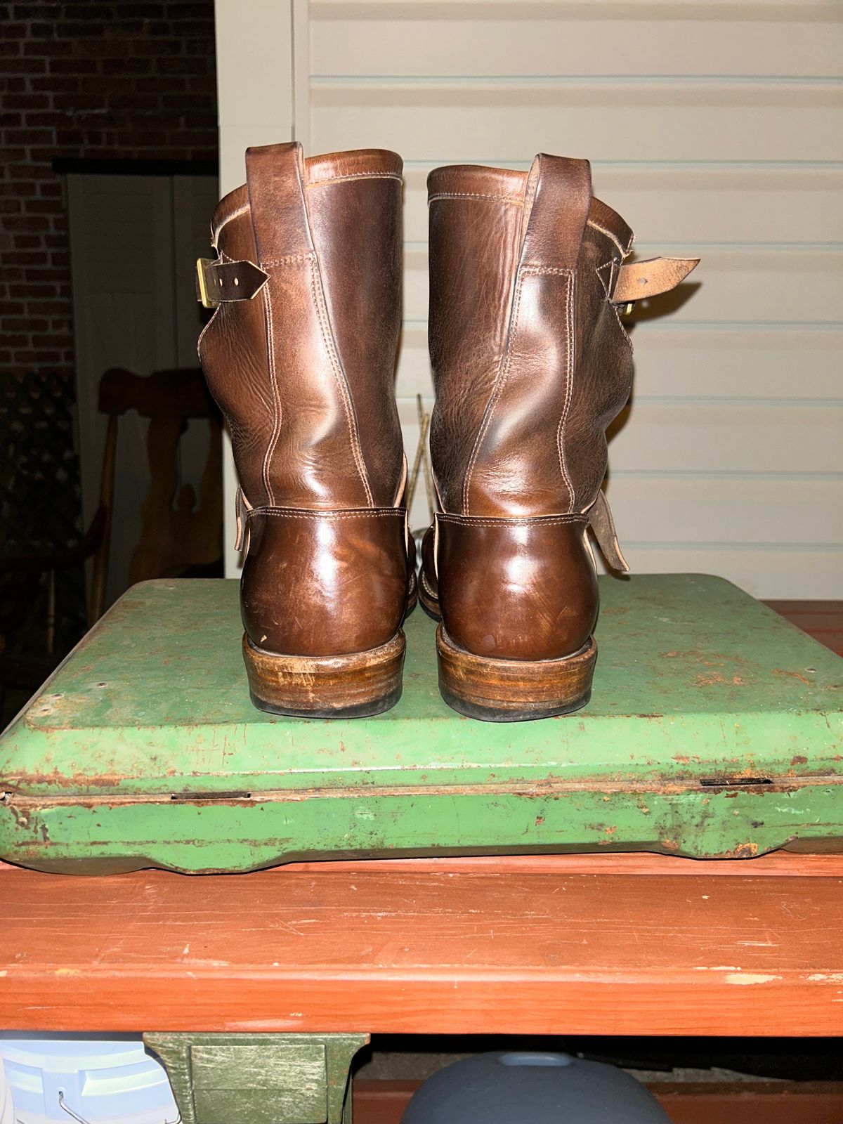 Photo by Daniel.S.Latham on February 6, 2025 of the Viberg Engineer in Horween Brown Chromexcel Horsebutt.