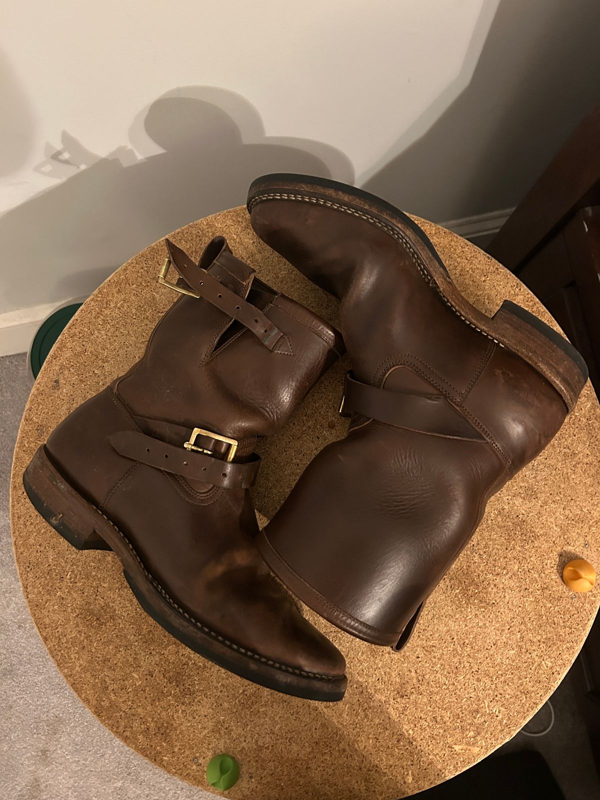 Photo by Daniel.S.Latham on March 6, 2025 of the Viberg Engineer in Horween Brown Chromexcel Horsebutt.