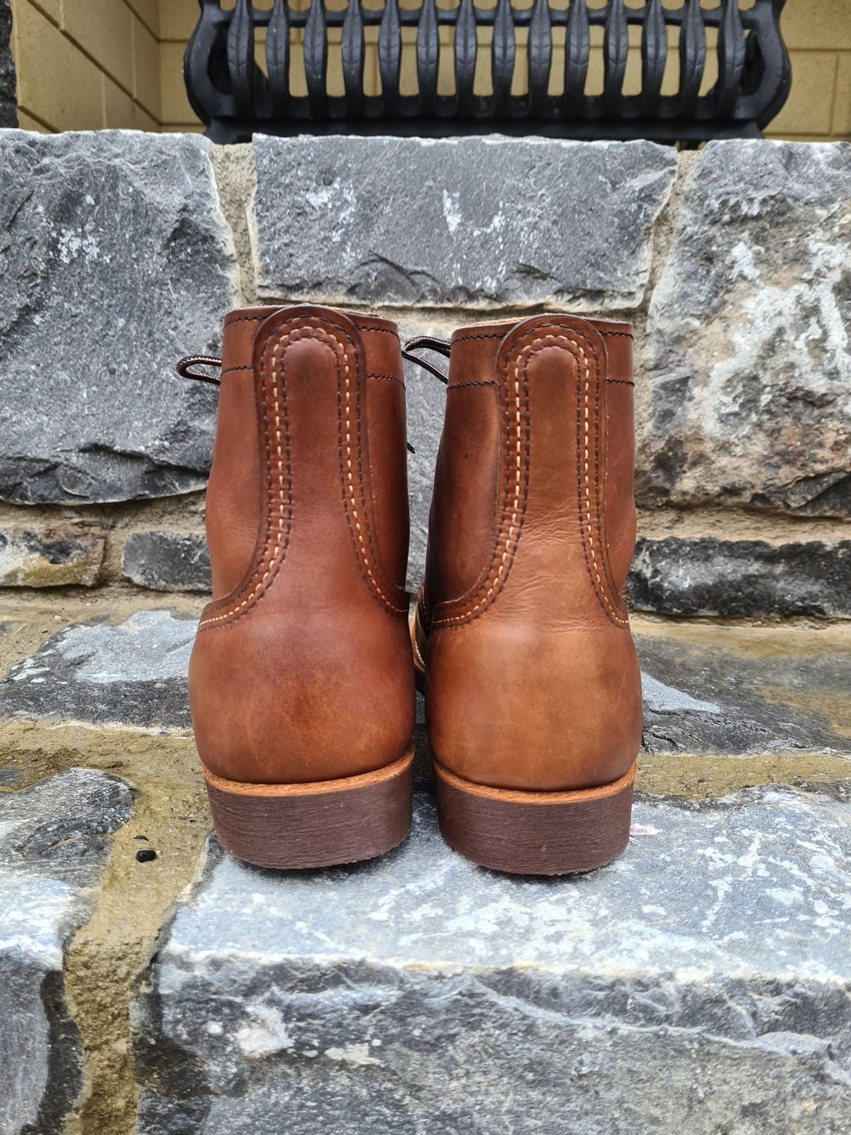 Photo by Clem on October 4, 2022 of the Red Wing Iron Ranger in S.B. Foot Amber Harness.