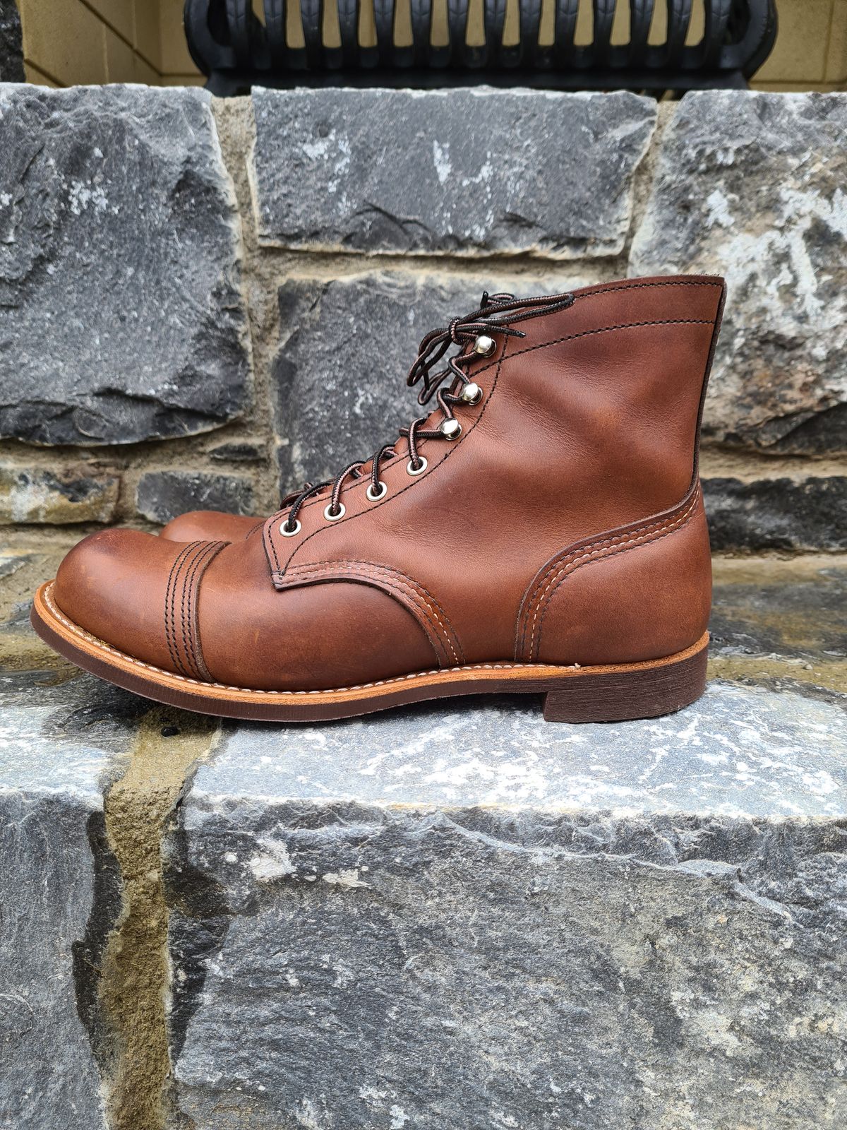 Photo by Clem on October 4, 2022 of the Red Wing Iron Ranger in S.B. Foot Amber Harness.