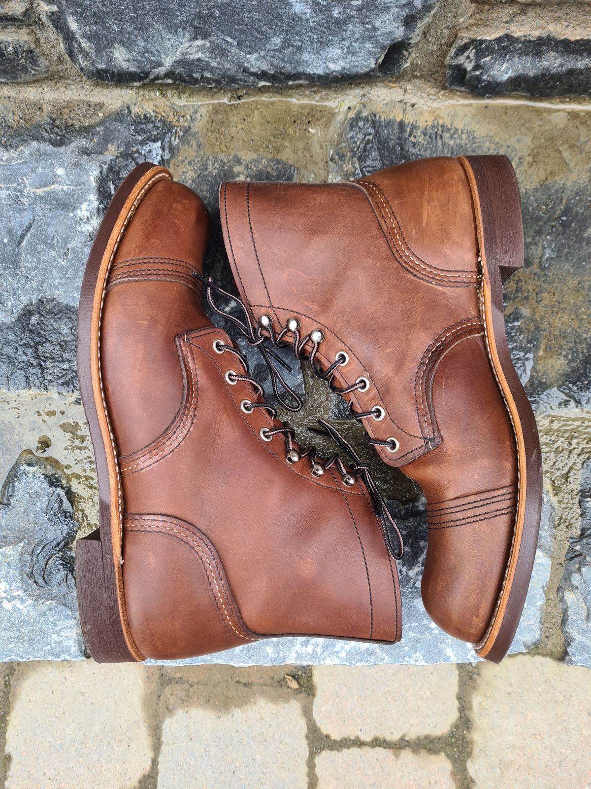 Photo by Clem on October 4, 2022 of the Red Wing Iron Ranger in S.B. Foot Amber Harness.