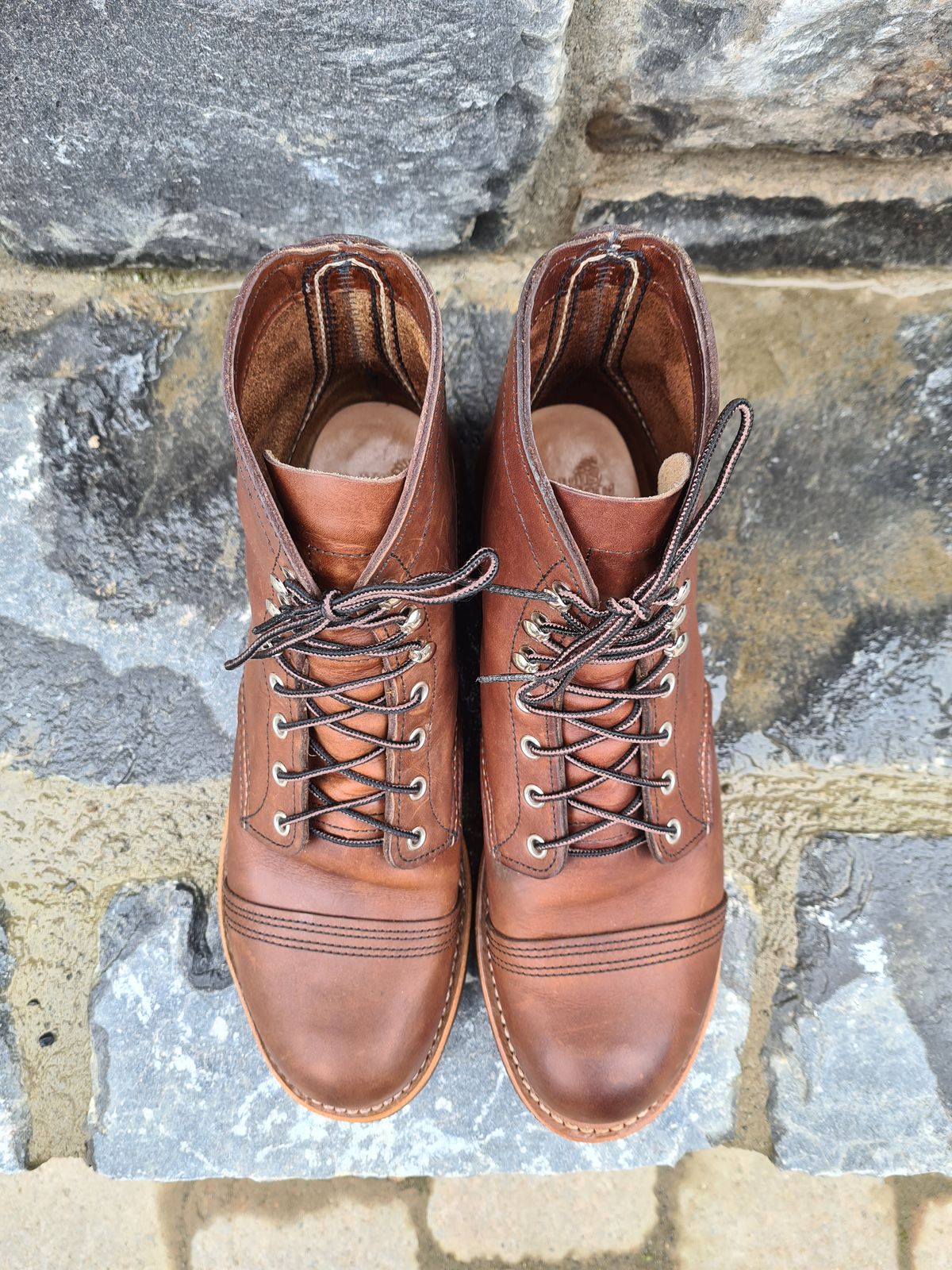 Photo by Clem on October 4, 2022 of the Red Wing Iron Ranger in S.B. Foot Amber Harness.