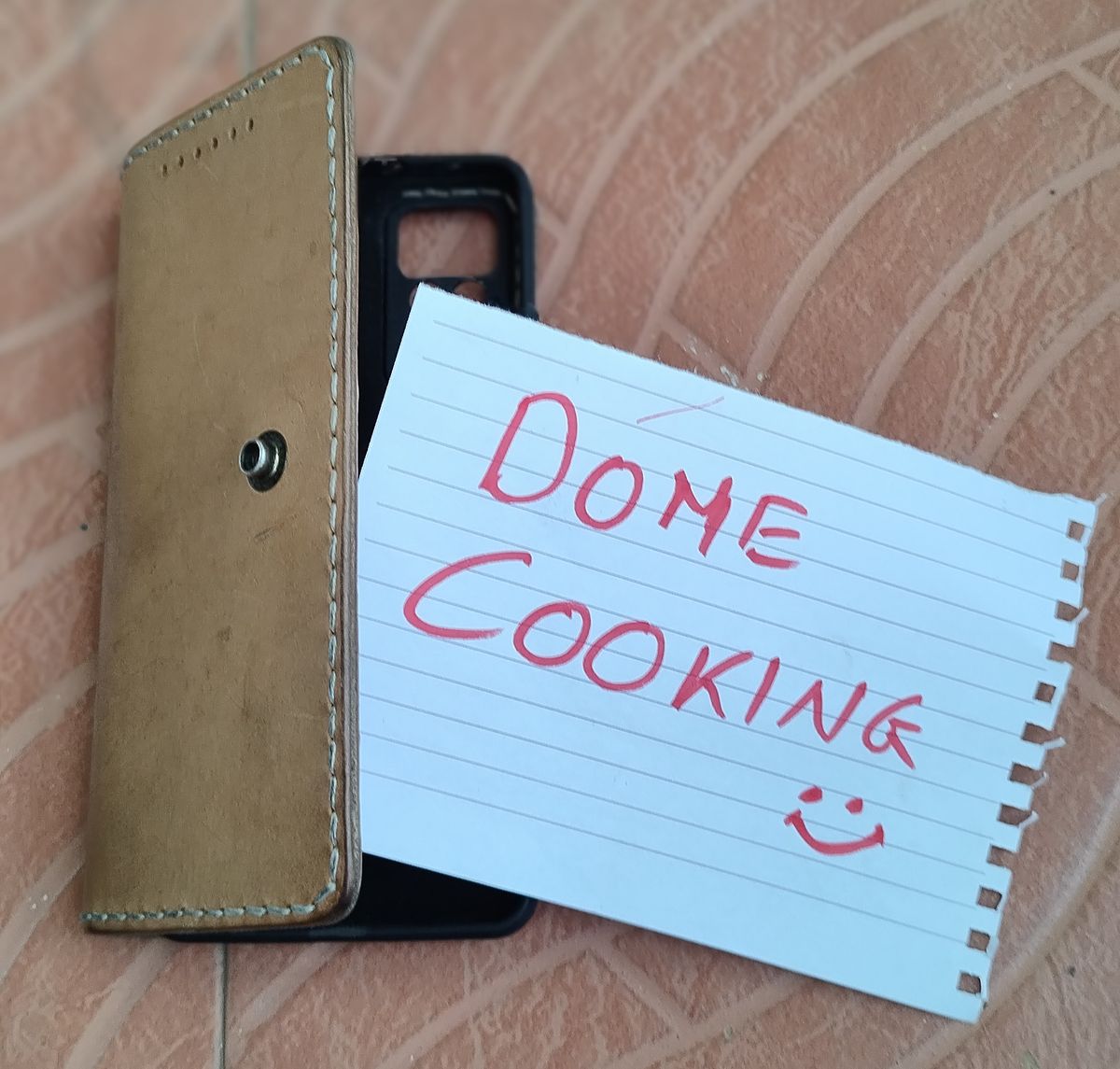 Photo by altobuff on November 4, 2025 of the North Harbour Redmi Note Phone Case With Flip Cover in Unknown Natural Veg Tan.