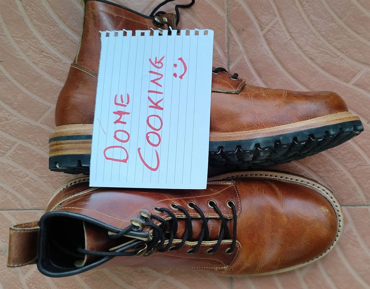 Photo by altobuff on November 4, 2025 of the Craft & Glory Task Boots in British Tan Full Grain Buffalo Leather.