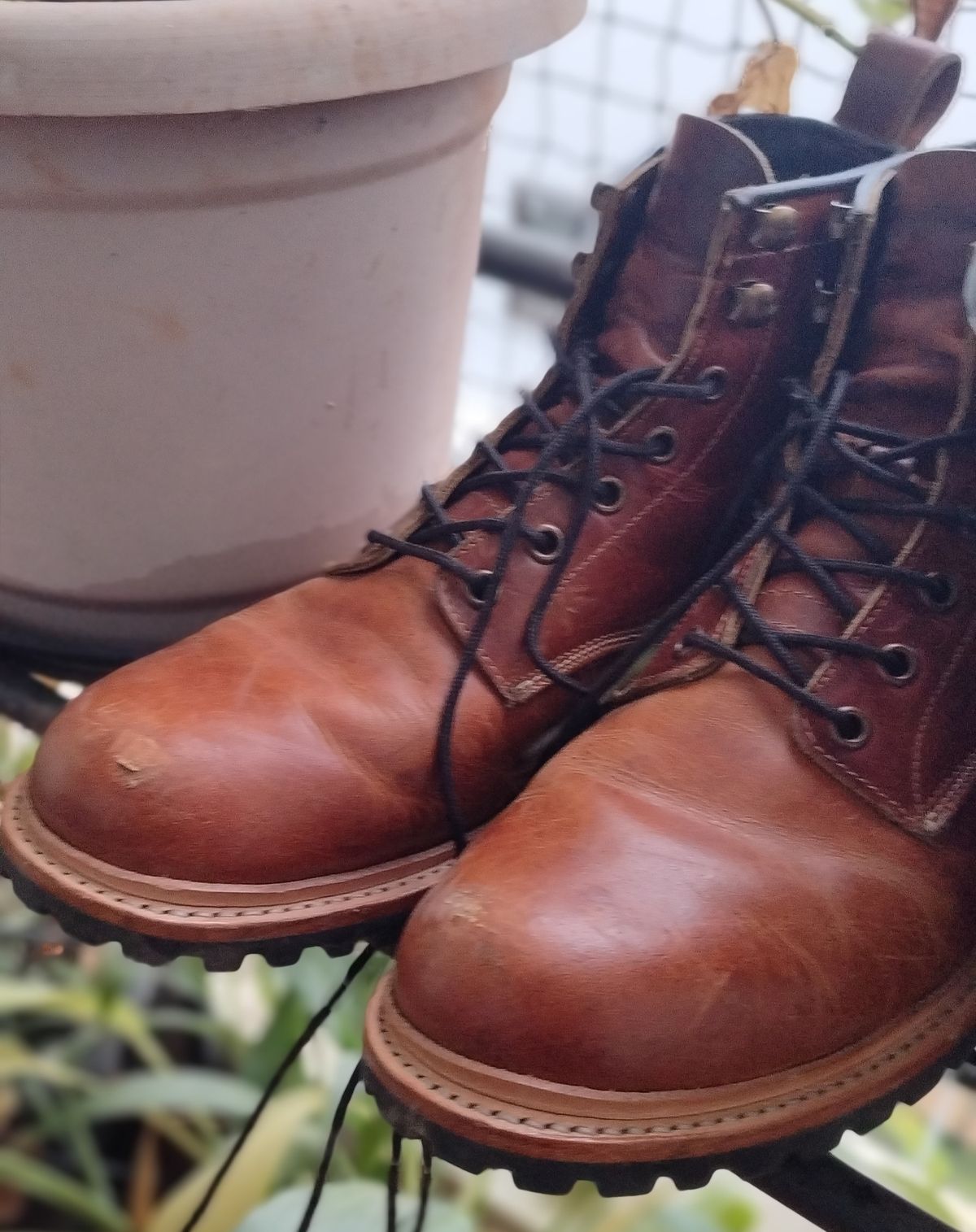 Photo by altobuff on December 4, 2025 of the Craft & Glory Task Boots in British Tan Full Grain Buffalo Leather.