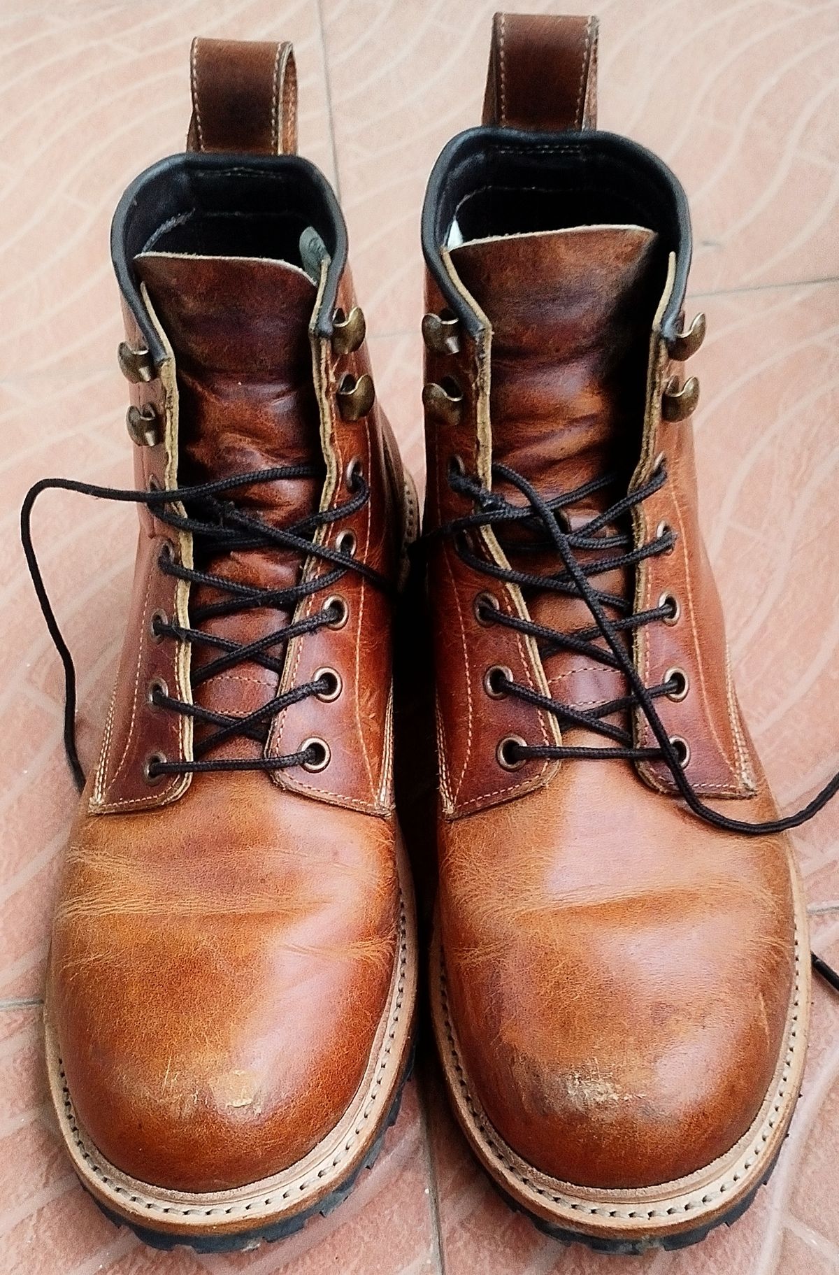 Photo by altobuff on December 4, 2025 of the Craft & Glory Task Boots in British Tan Full Grain Buffalo Leather.