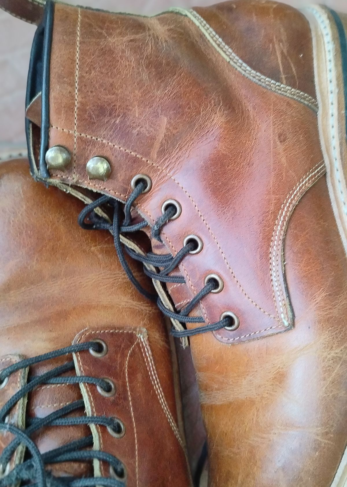 Photo by altobuff on January 5, 2026 of the Craft & Glory Task Boots in British Tan Full Grain Buffalo Leather.