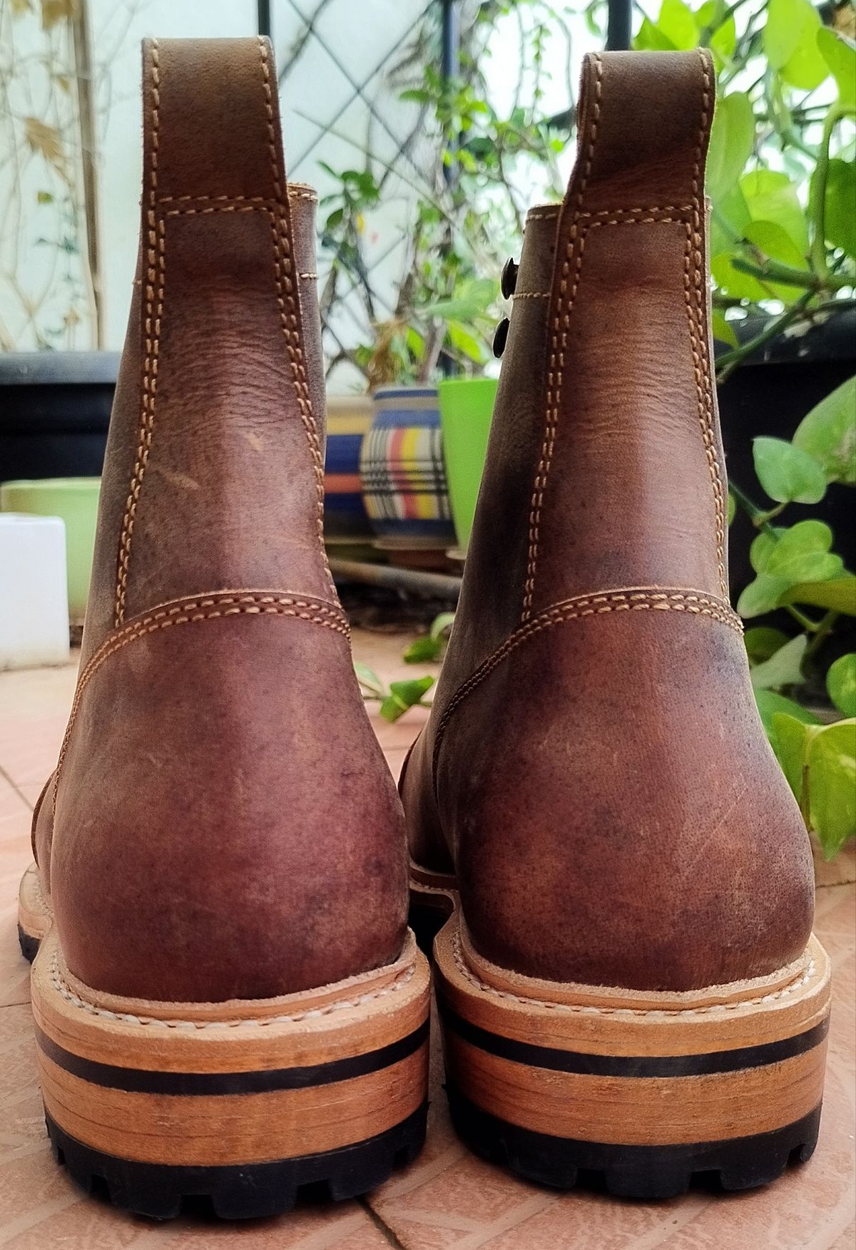 Photo by altobuff on October 2, 2025 of the Craft & Glory Monkey Explorer Boots in Vintage Tan Full Grain Buffalo Leather.