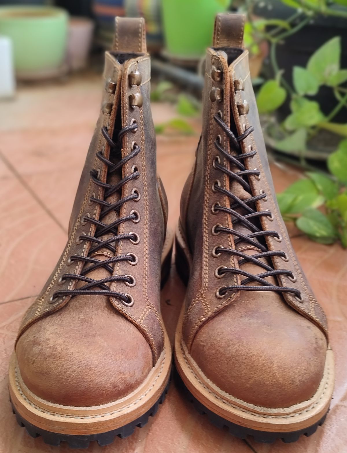 Photo by altobuff on October 2, 2025 of the Craft & Glory Monkey Explorer Boots in Vintage Tan Full Grain Buffalo Leather.