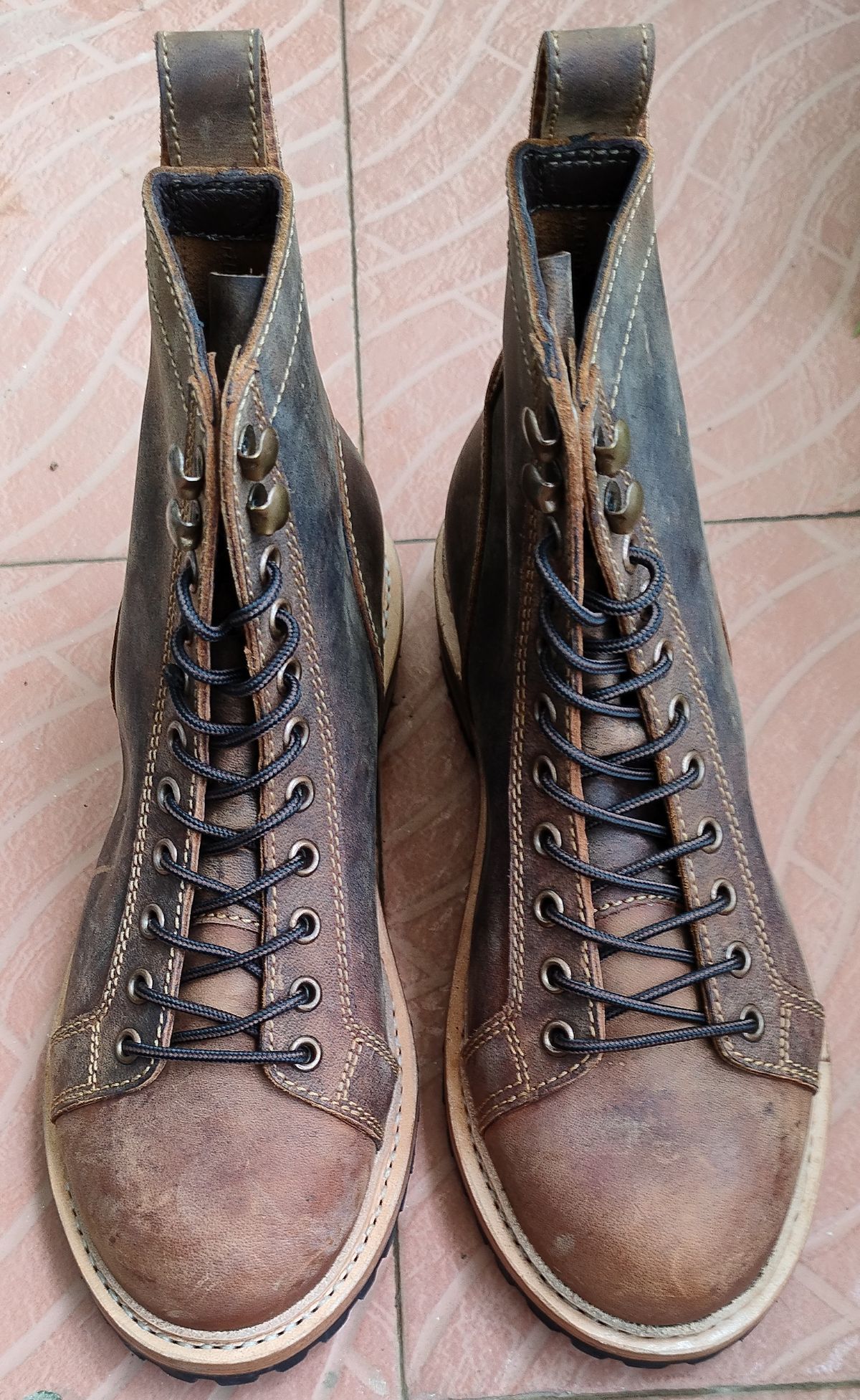 Photo by altobuff on October 2, 2025 of the Craft & Glory Monkey Explorer Boots in Vintage Tan Full Grain Buffalo Leather.