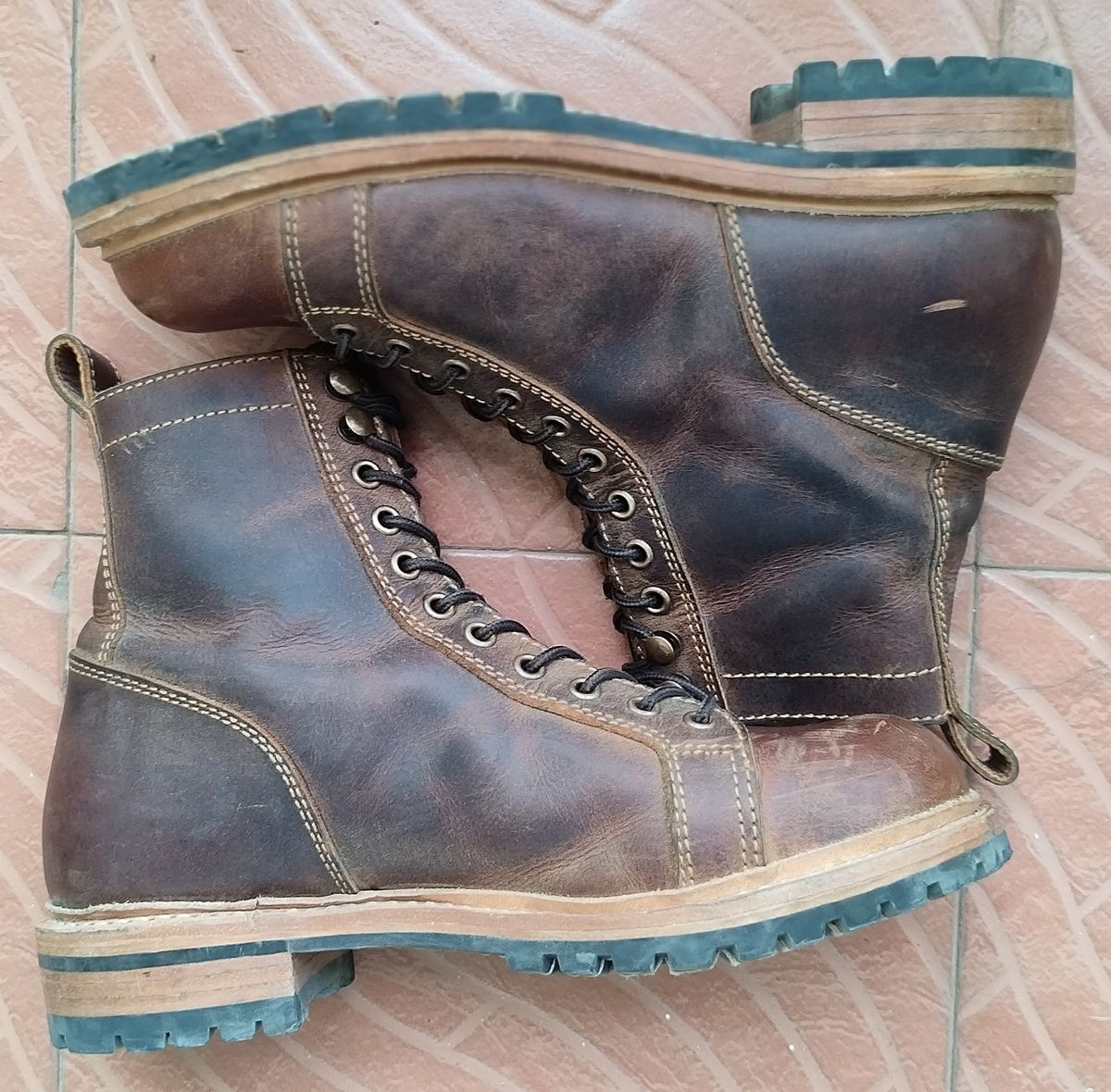 Photo by altobuff on November 4, 2025 of the Craft & Glory Monkey Explorer Boots in Vintage Tan Full Grain Buffalo Leather.