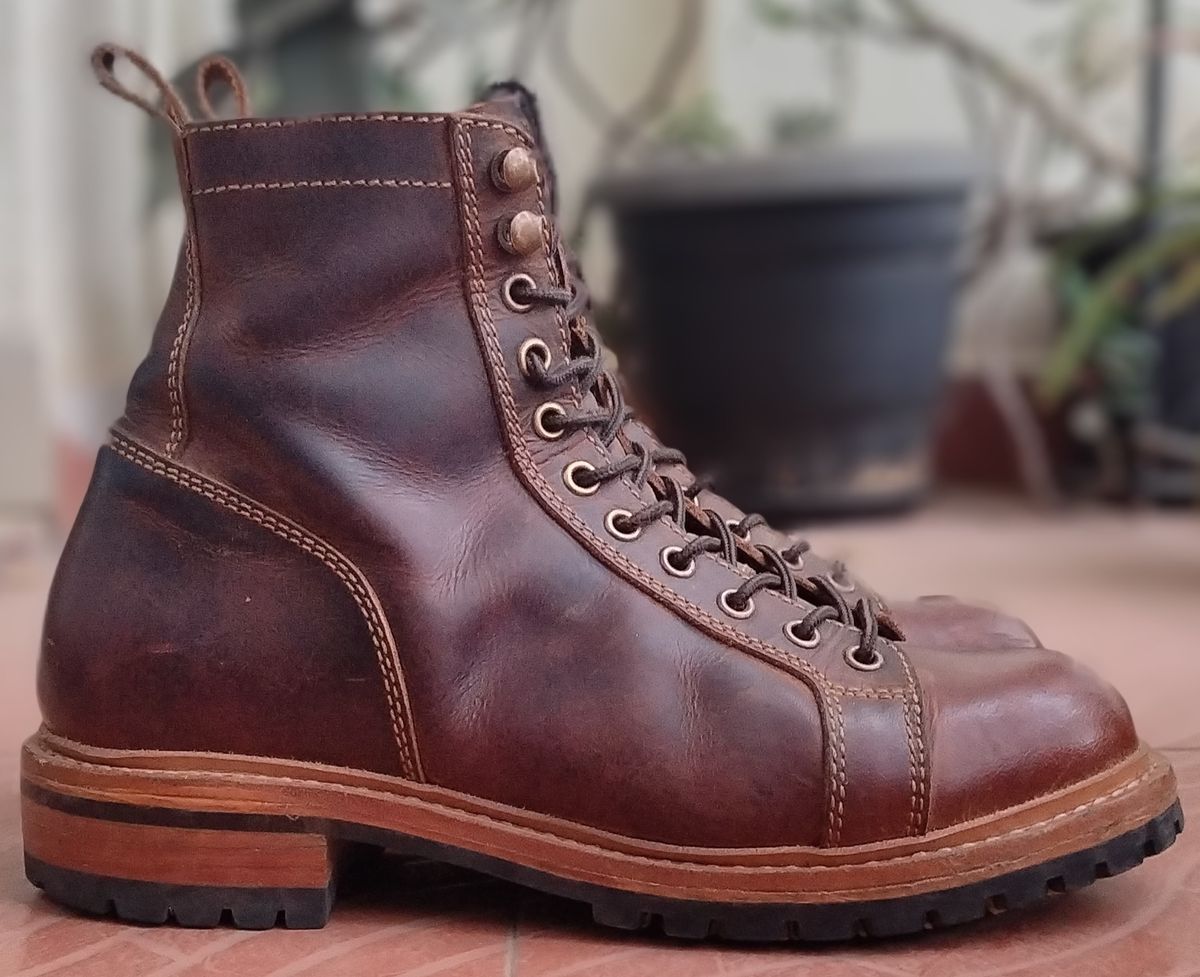 Photo by altobuff on December 4, 2025 of the Craft & Glory Monkey Explorer Boots in Vintage Tan Full Grain Buffalo Leather.