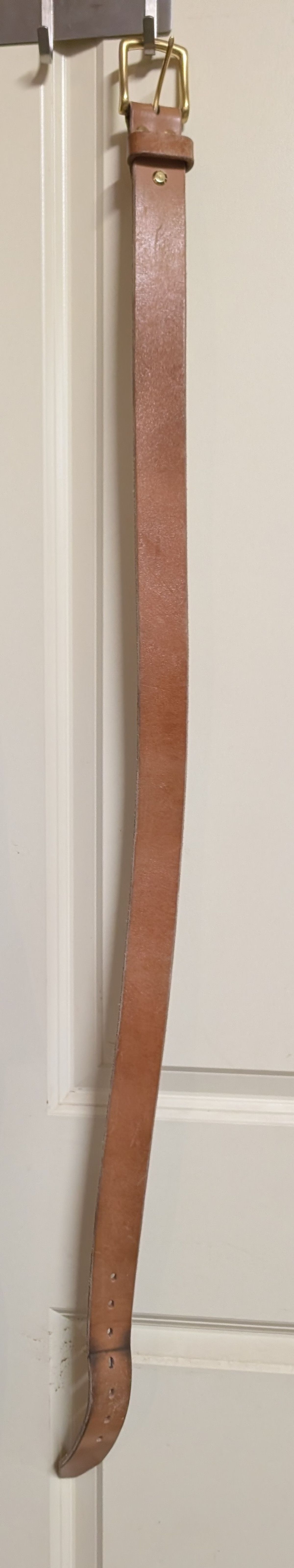 Photo by Lazy_Spread on February 1, 2026 of the Carmine Jack Leather 2025 Thunderdome Natural Shipyard Belt in J&FJ Baker Natural Oak Bark Bridle.