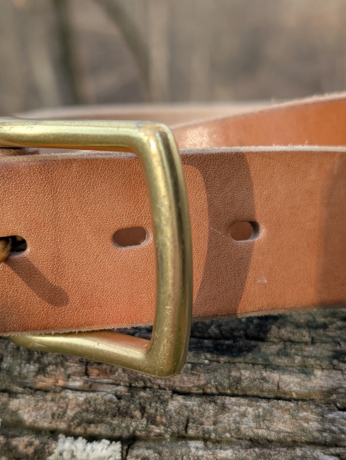 Photo by Lazy_Spread on March 5, 2026 of the Carmine Jack Leather 2025 Thunderdome Natural Shipyard Belt in J&FJ Baker Natural Oak Bark Bridle.