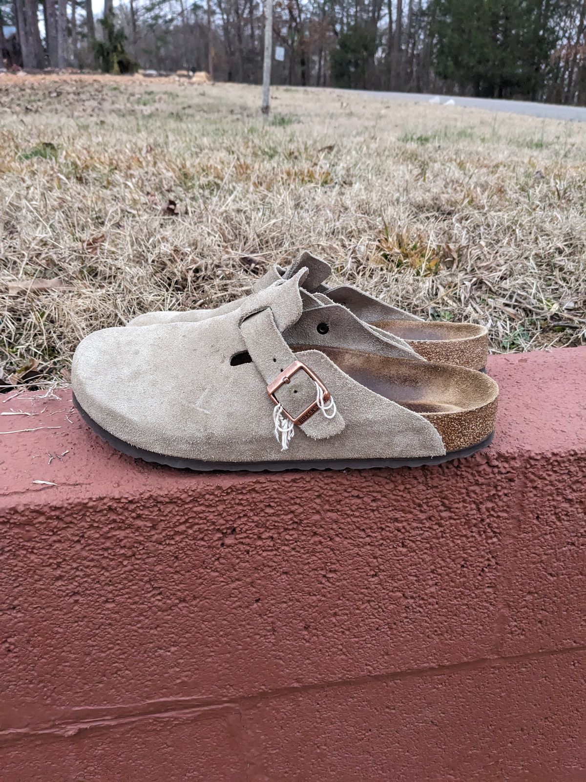 Photo by Lazy_Spread on February 4, 2024 of the Birkenstock Boston in Taupe Suede.