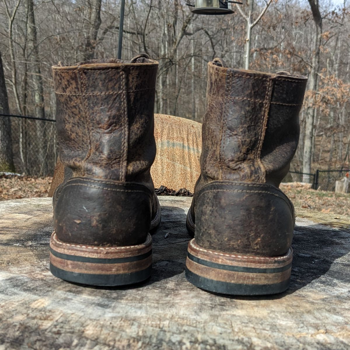 Photo by Lazy_Spread on February 5, 2023 of the Oak Street Bootmakers Trench Boot in Dark Waxy Wild Boar.