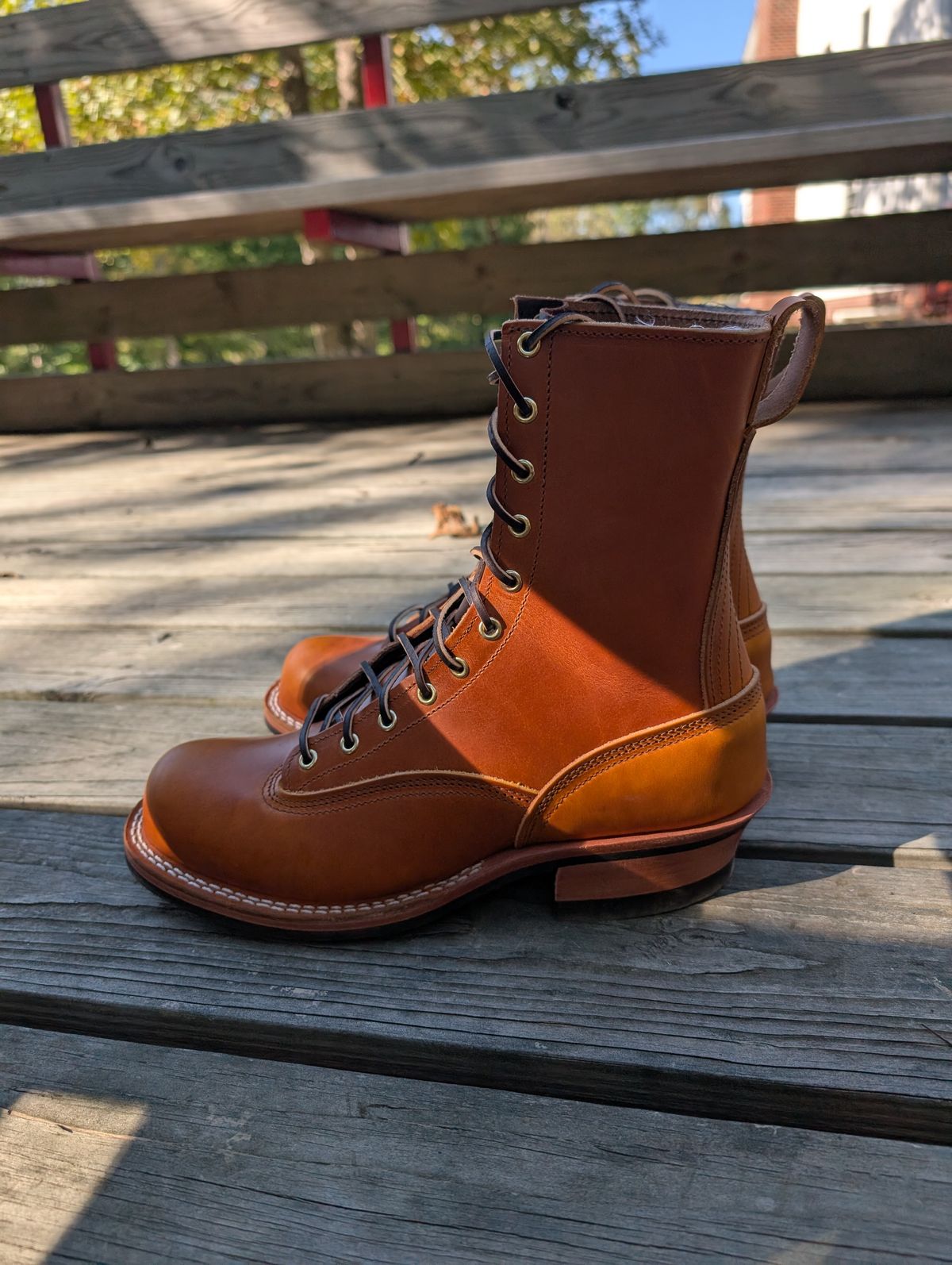 Photo by Lazy_Spread on October 8, 2024 of the Nicks Lace To Toe in Wickett & Craig Mojave Double Stuffed.