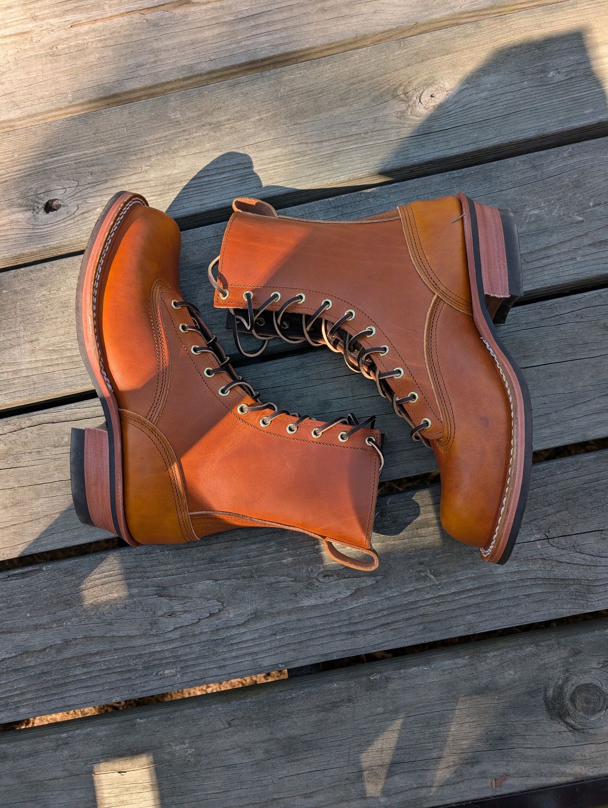 Photo by Lazy_Spread on October 8, 2024 of the Nicks Lace To Toe in Wickett & Craig Mojave Double Stuffed.