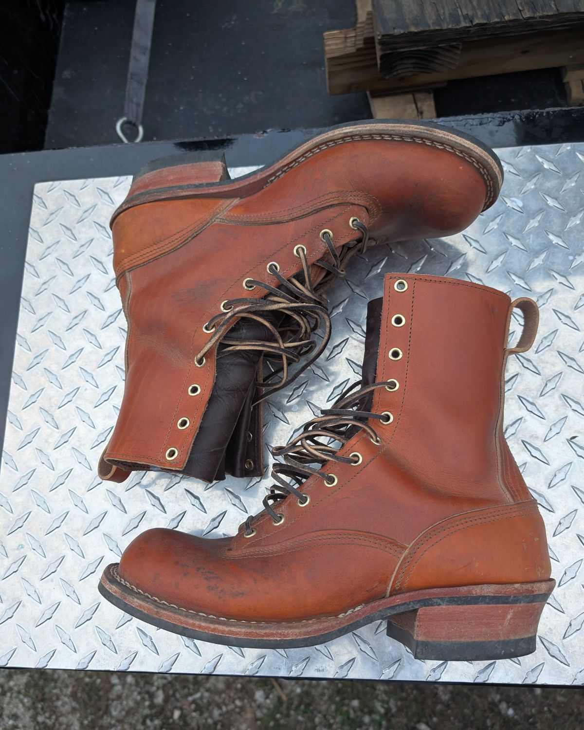 Photo by Lazy_Spread on November 5, 2024 of the Nicks Lace To Toe in Wickett & Craig Mojave Double Stuffed.