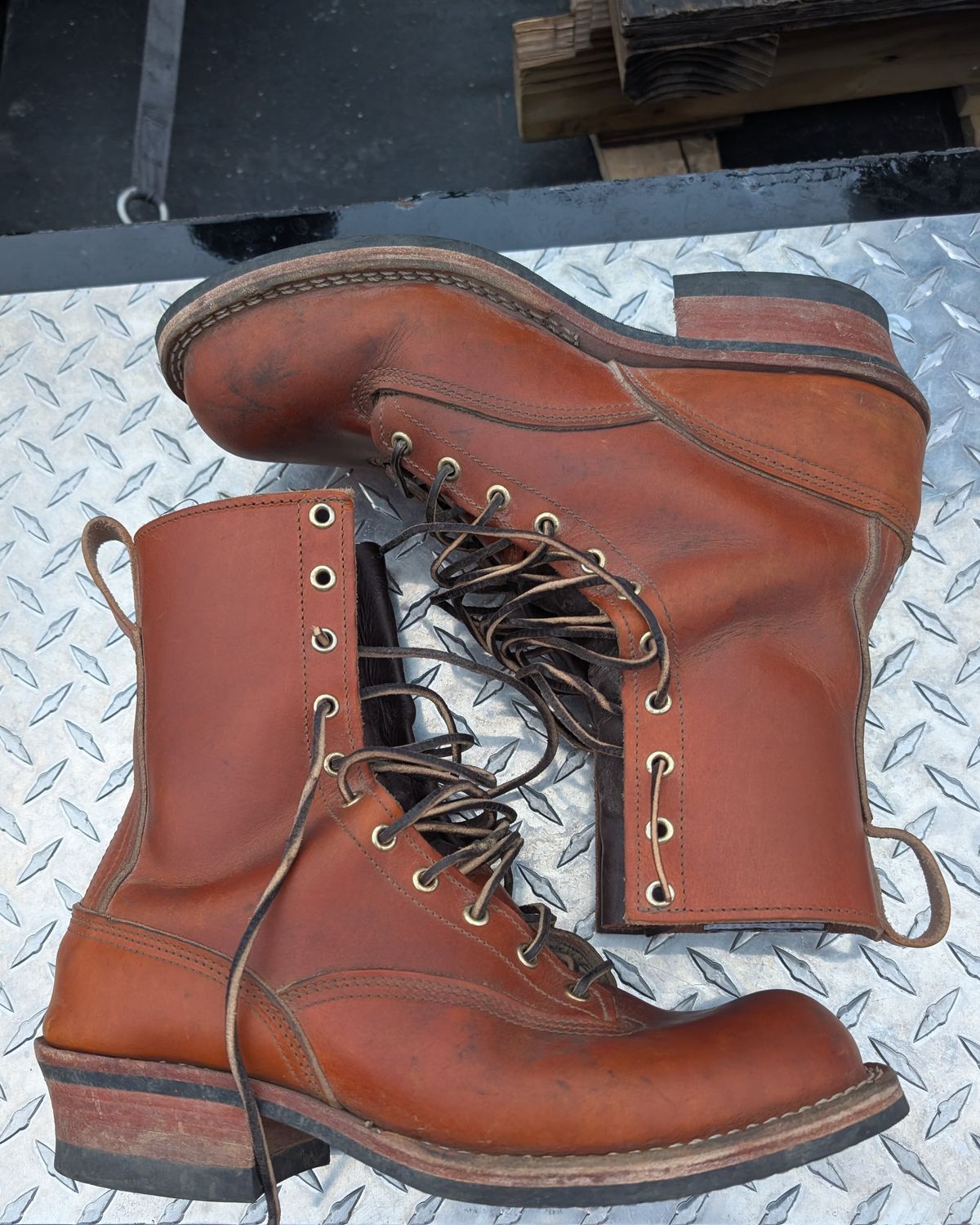 Photo by Lazy_Spread on November 5, 2024 of the Nicks Lace To Toe in Wickett & Craig Mojave Double Stuffed.
