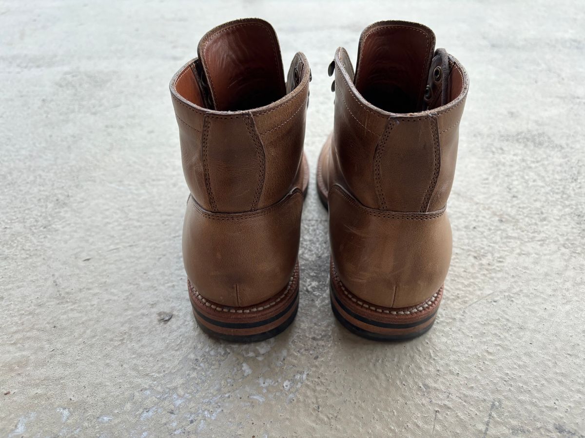 Photo by babblingboots on December 5, 2023 of the Grant Stone Nora Boot in Horween Dune Chromexcel.