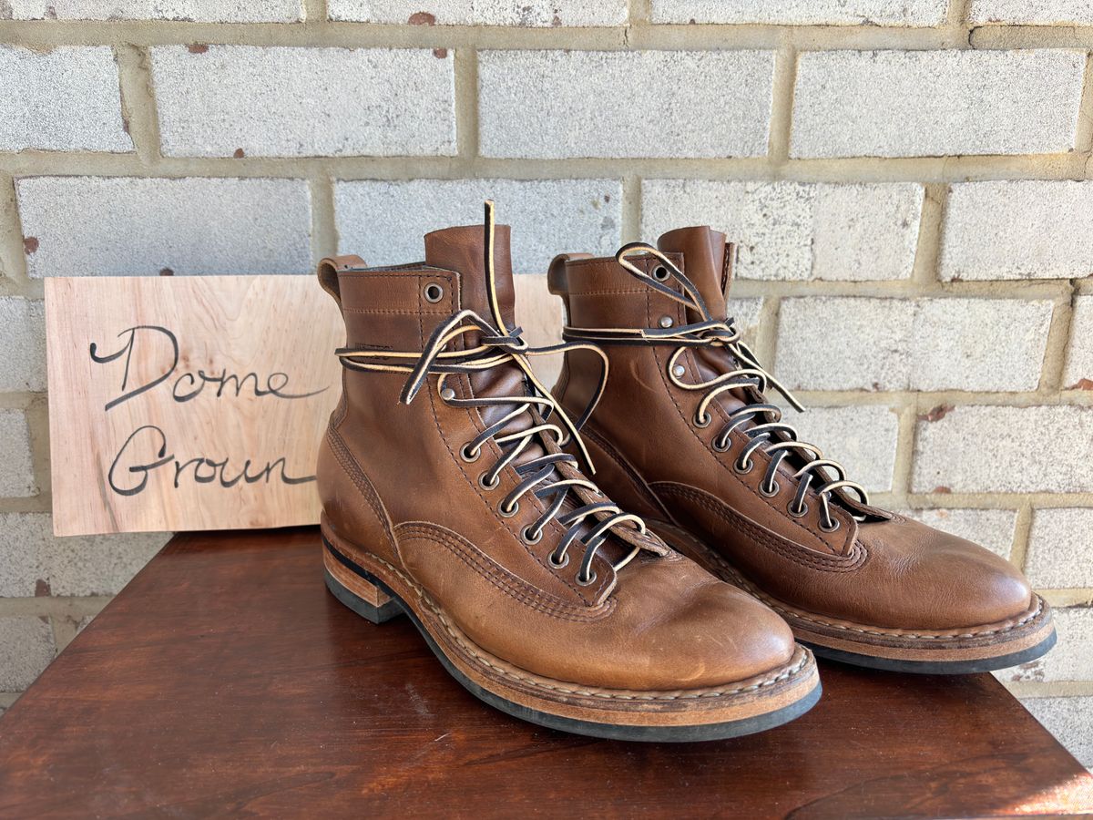 Photo by babblingboots on November 5, 2023 of the White's 350 Cutter in Horween Natural Chromexcel.