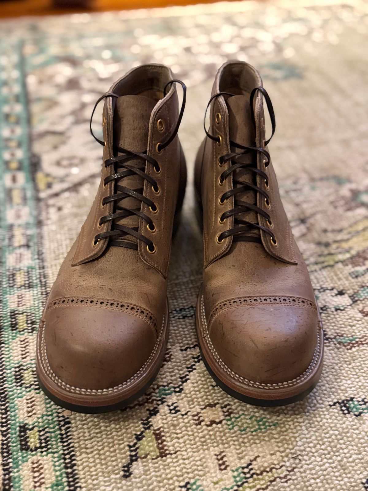 Photo by catchyname on October 14, 2024 of the Iron Boots Pitman in C.F. Stead Gaucho Waxy Kudu.